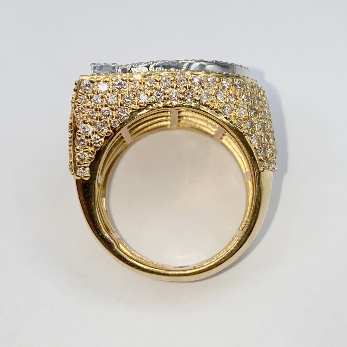 10K Iced Letter Diamond Baguette Ring