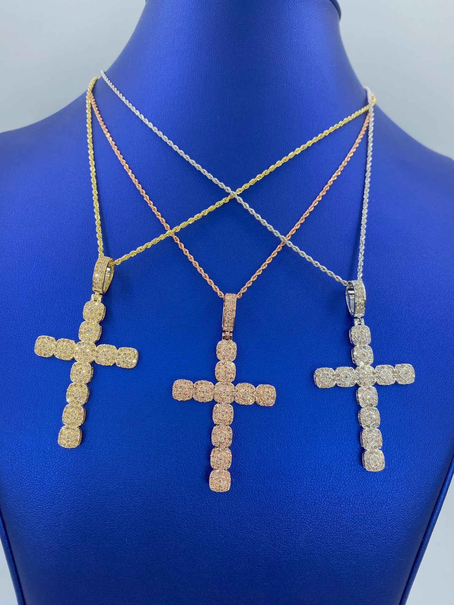 10K Diamond Cross Pendant With Chain Included