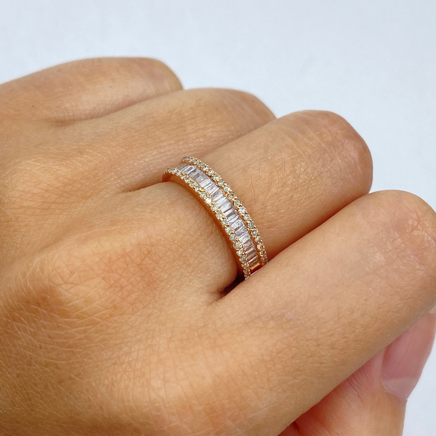 10K Diamond Baguette Band