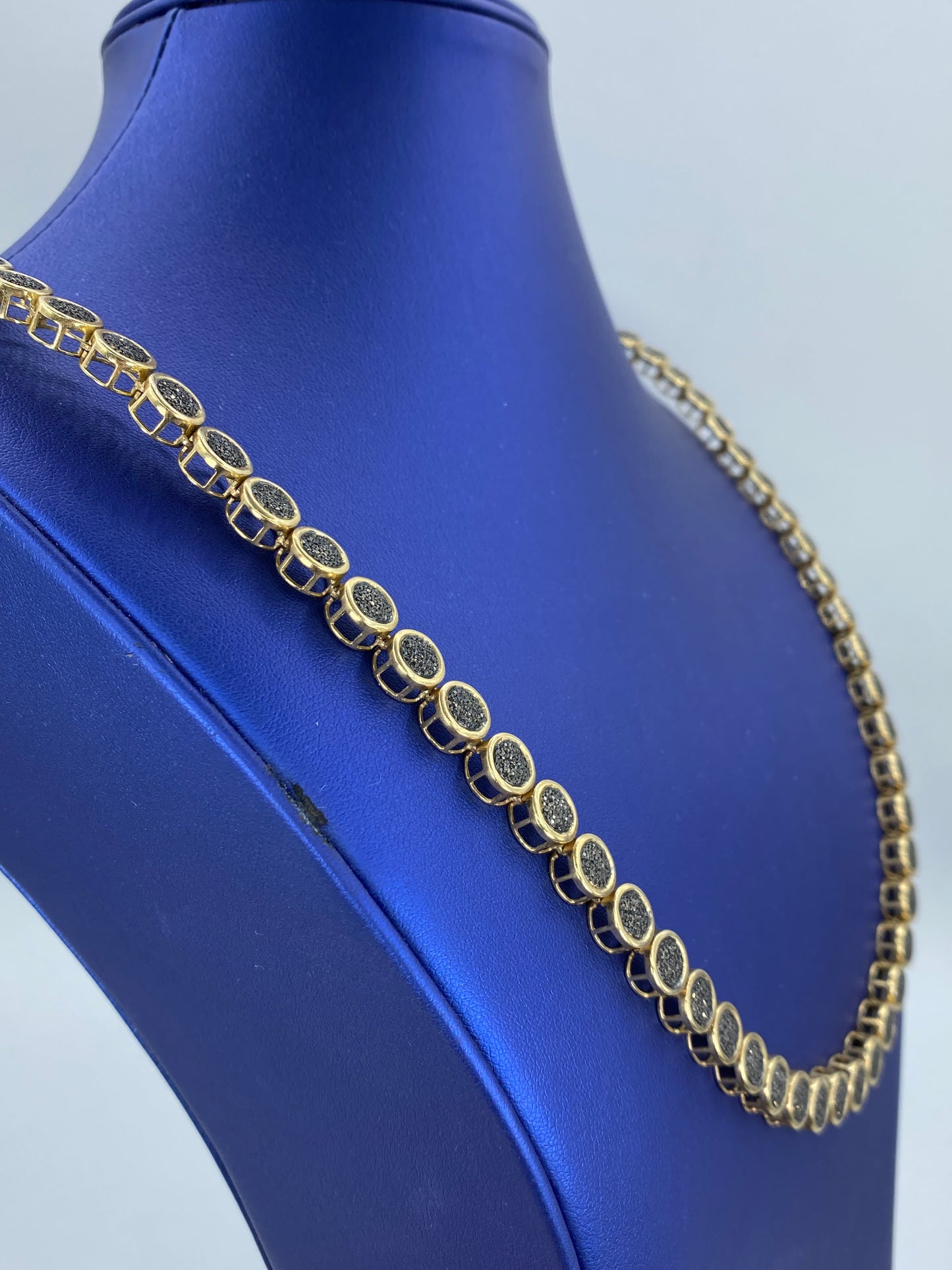 10K Gold & Black Diamond Chain