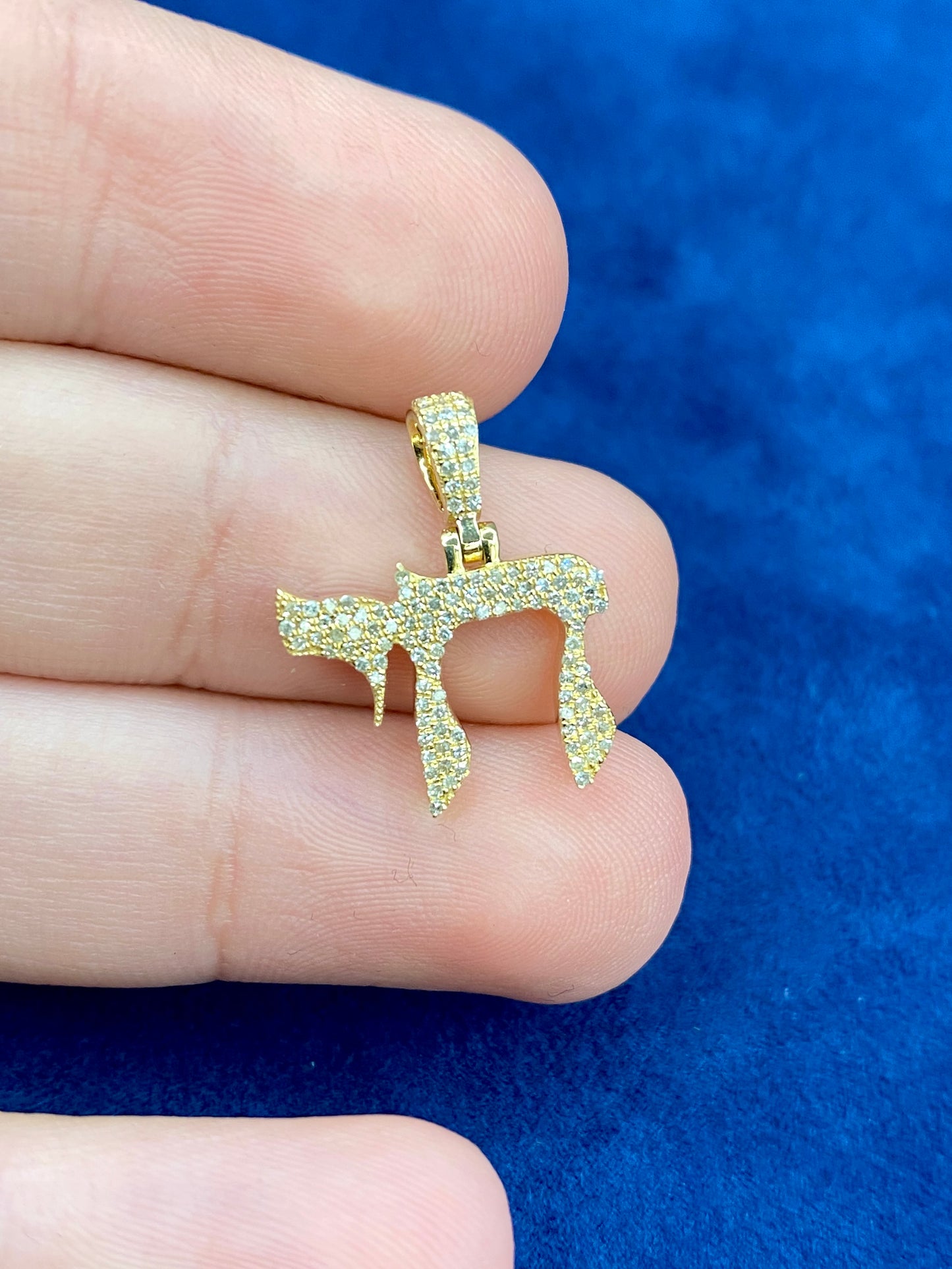 14K Chai Diamond Pendant