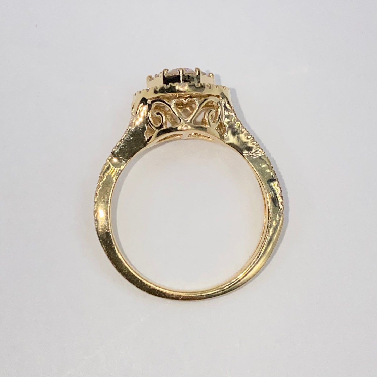 14K Heart Shaker Diamond Ring