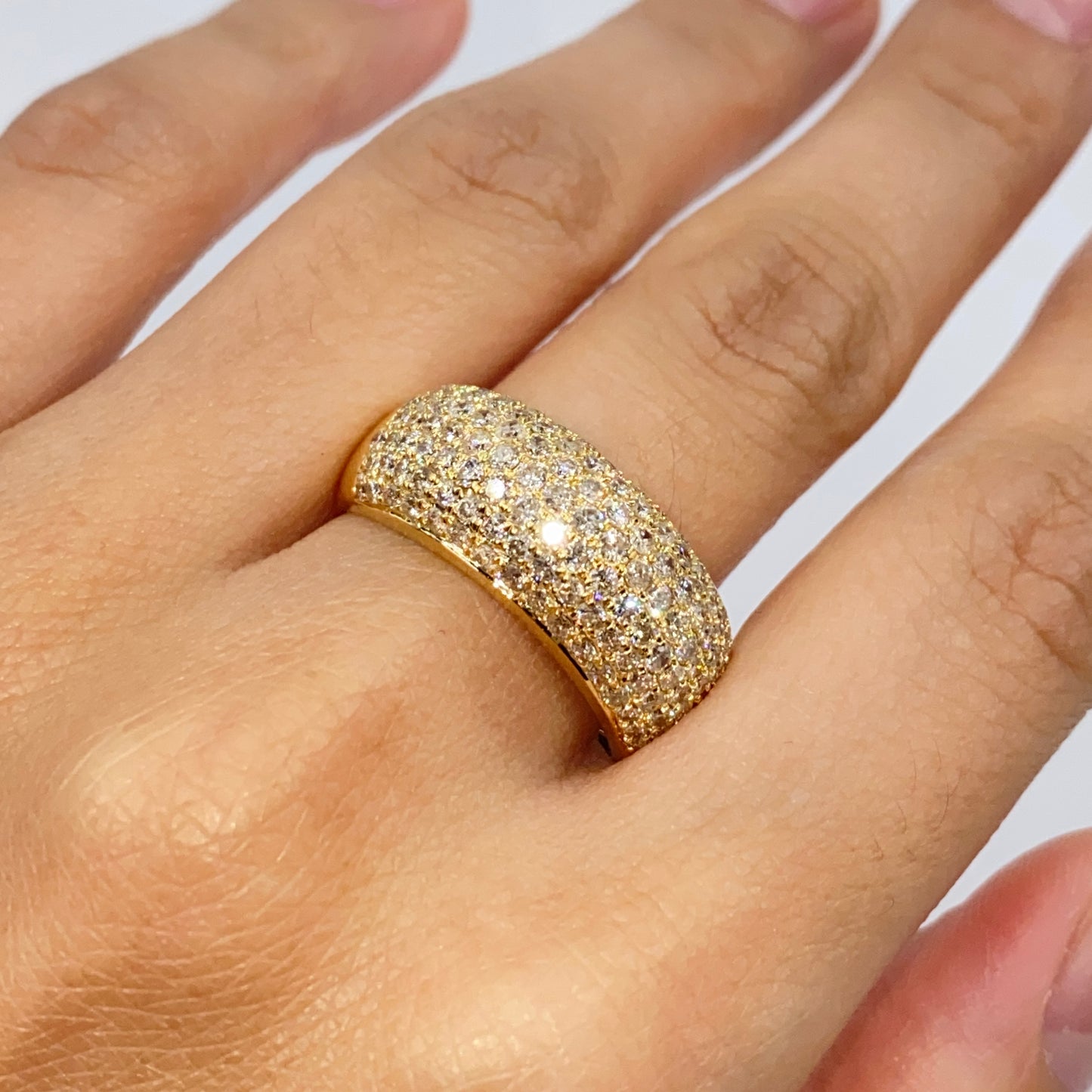 14K Bling Pave Diamond Ring Band