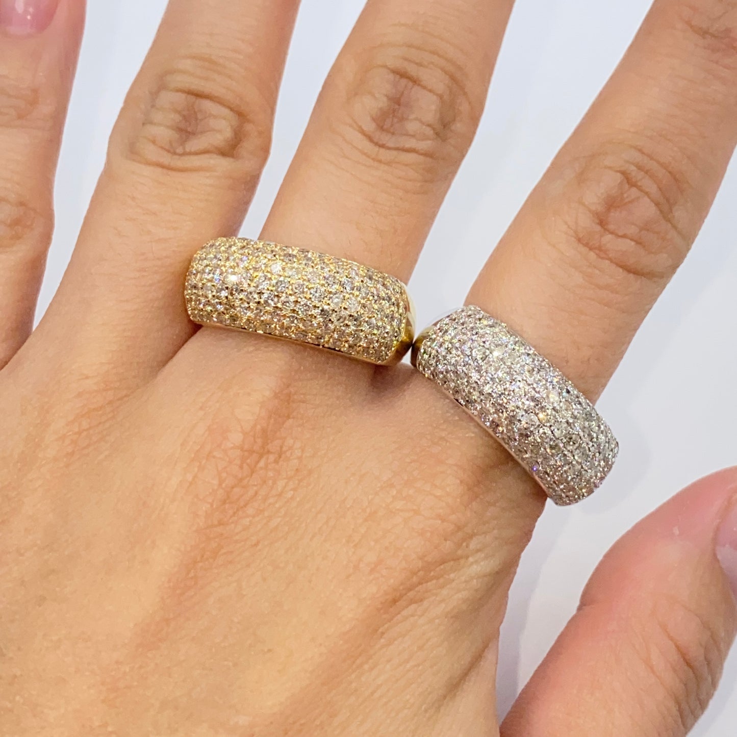 14K Bling Pave Diamond Ring Band