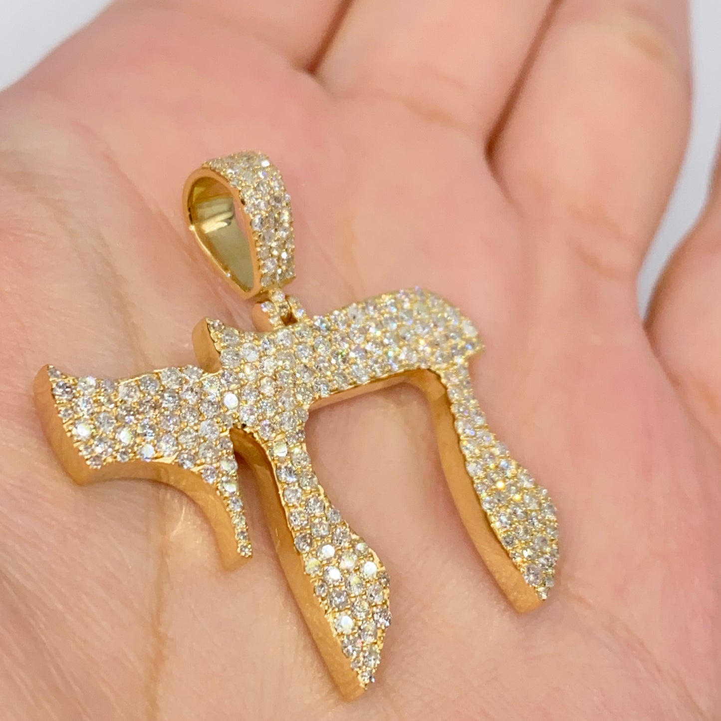14K Chai Diamond Pendant