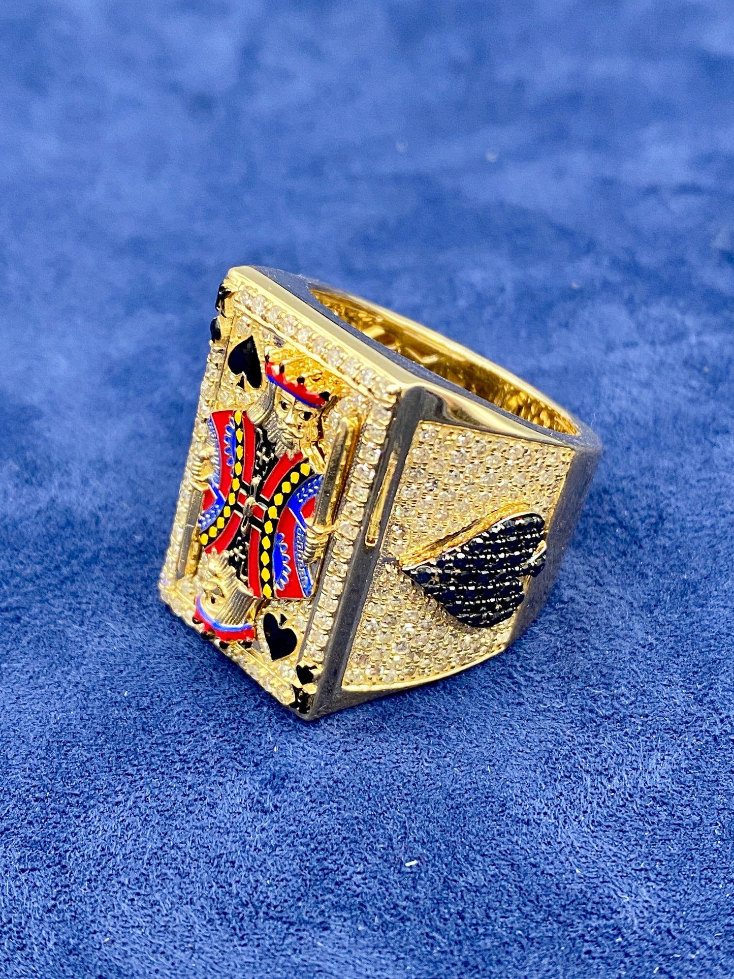 14K Diamond King of Spades Ring
