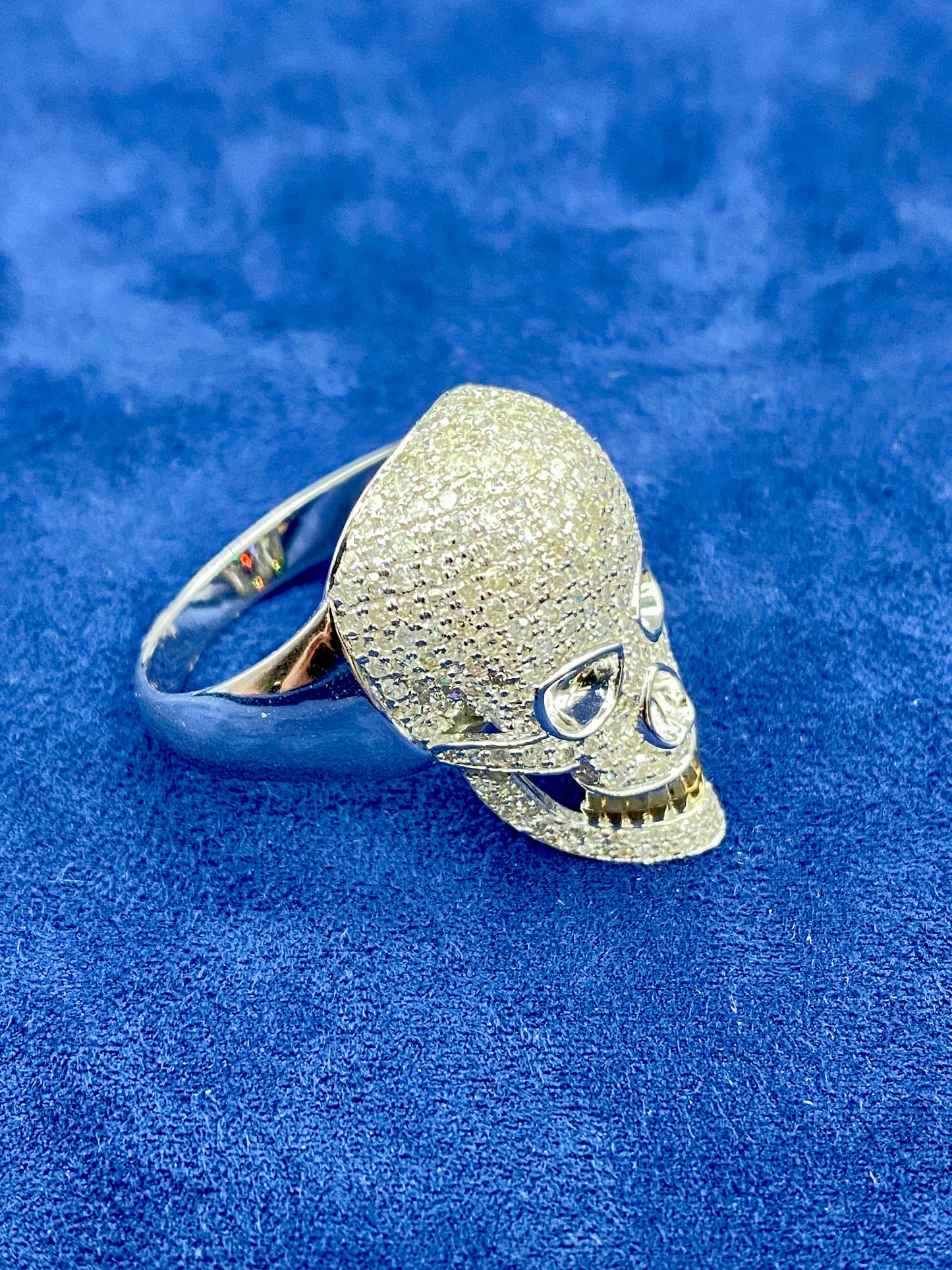 14K Diamond Skull Ring
