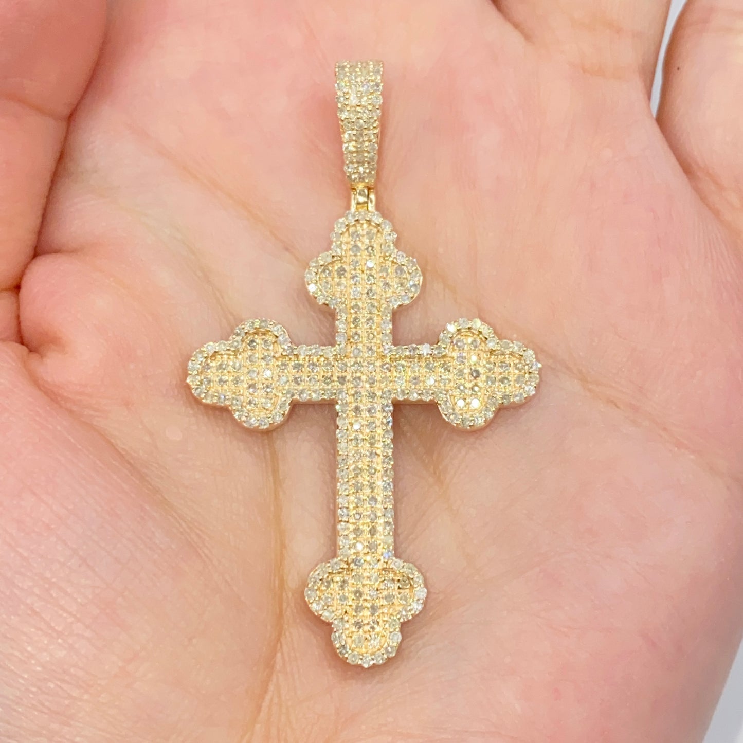 14K Saviour Cross Diamond Pendant