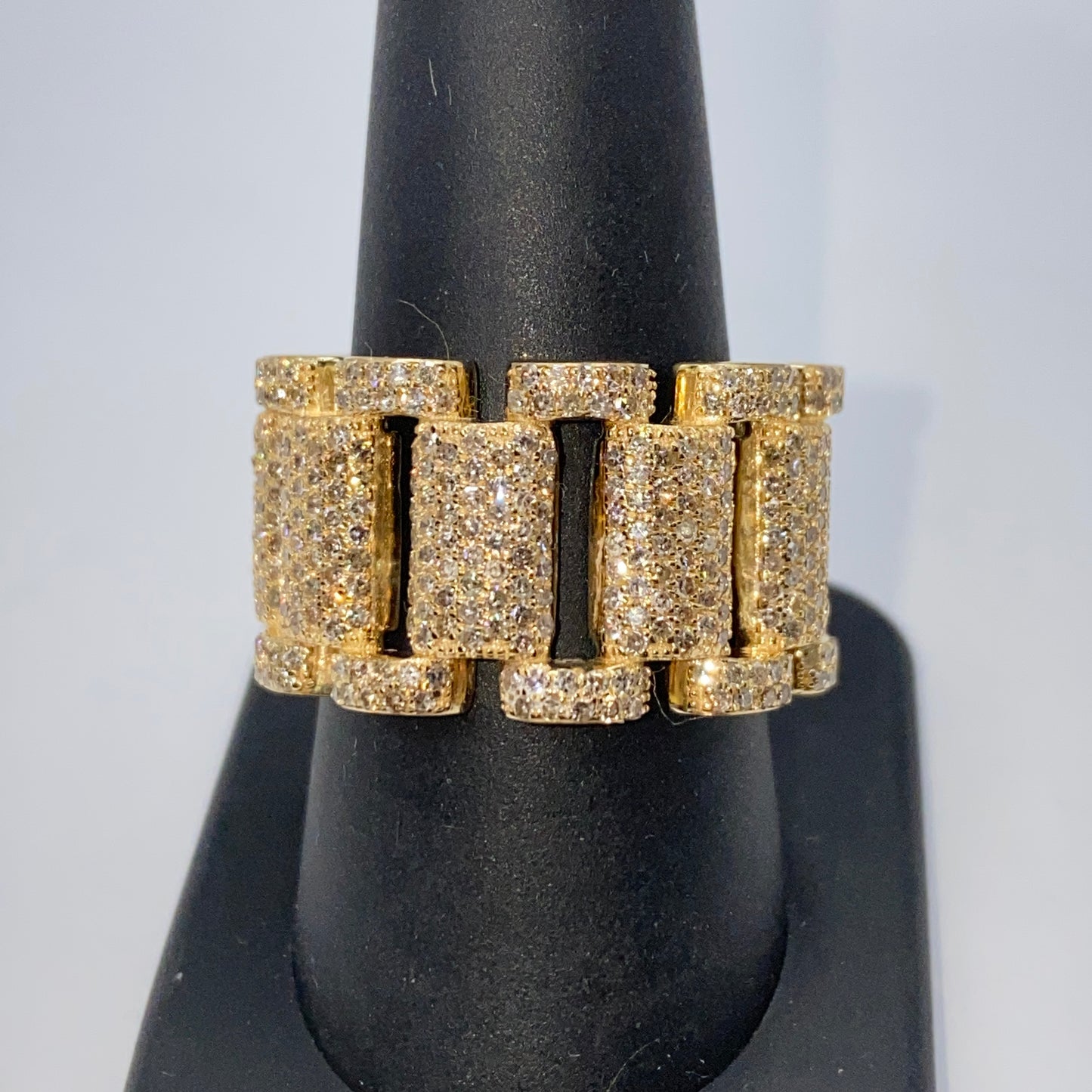 10K/14K 15MM Watchband Diamond Ring