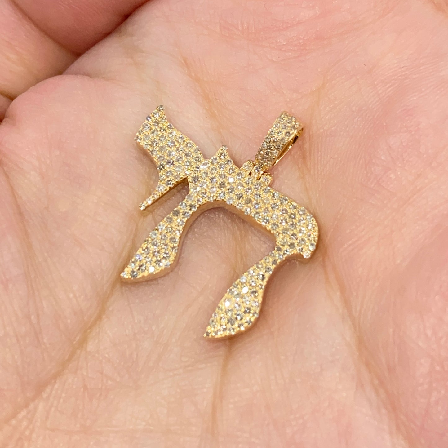 14K Chai Diamond Pendant