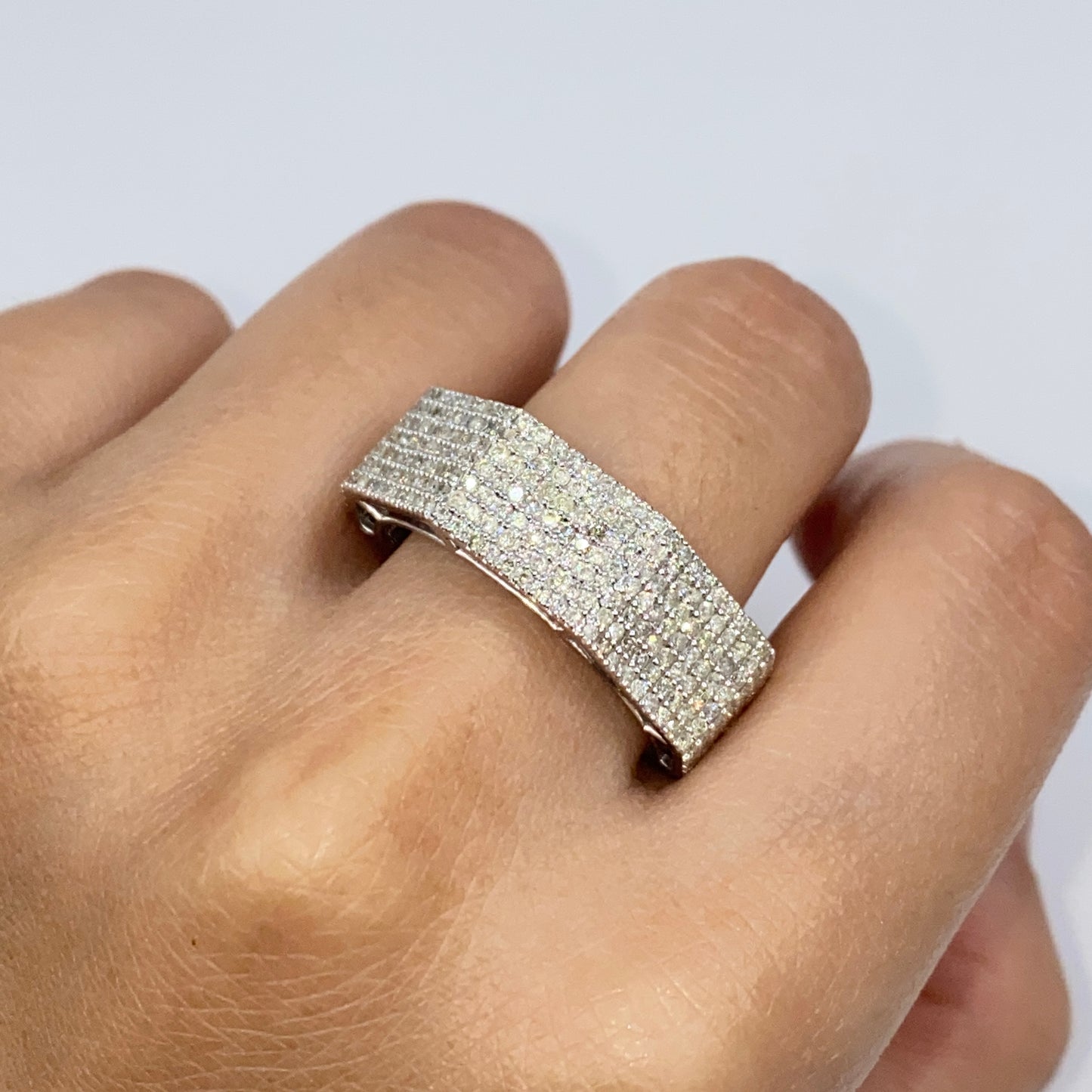 10K 8.2MM Iced Diamond Ring