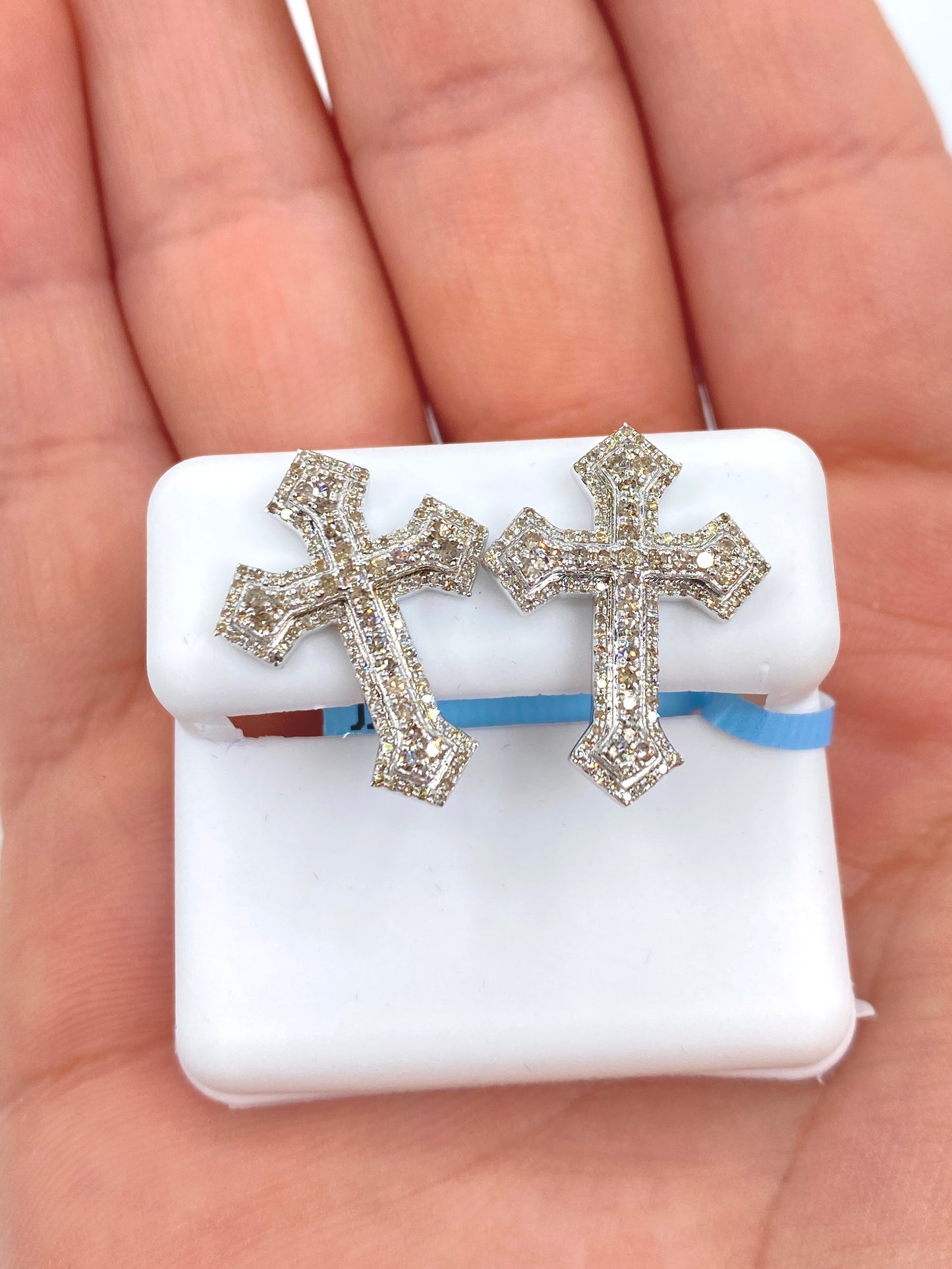 14K Large Cross Earrings