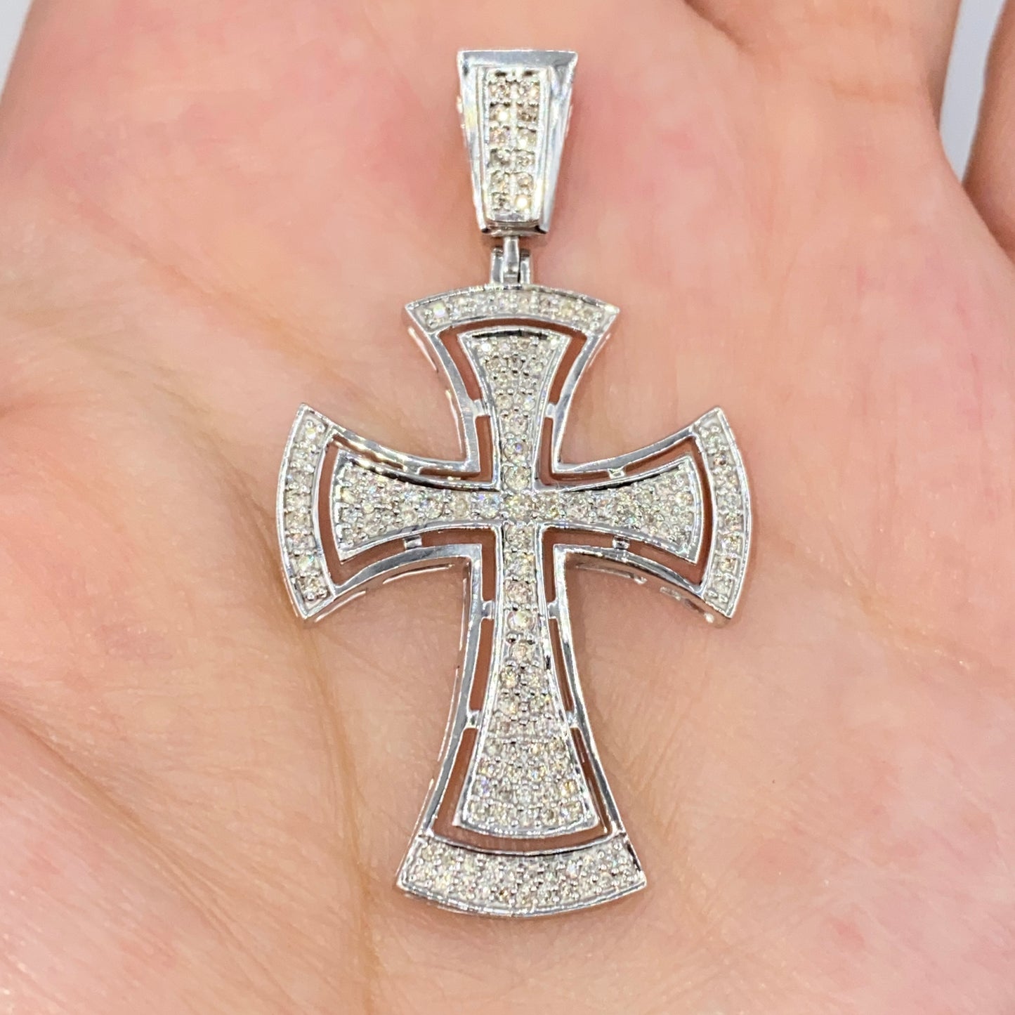10K Clarence Cross Diamond Pendant
