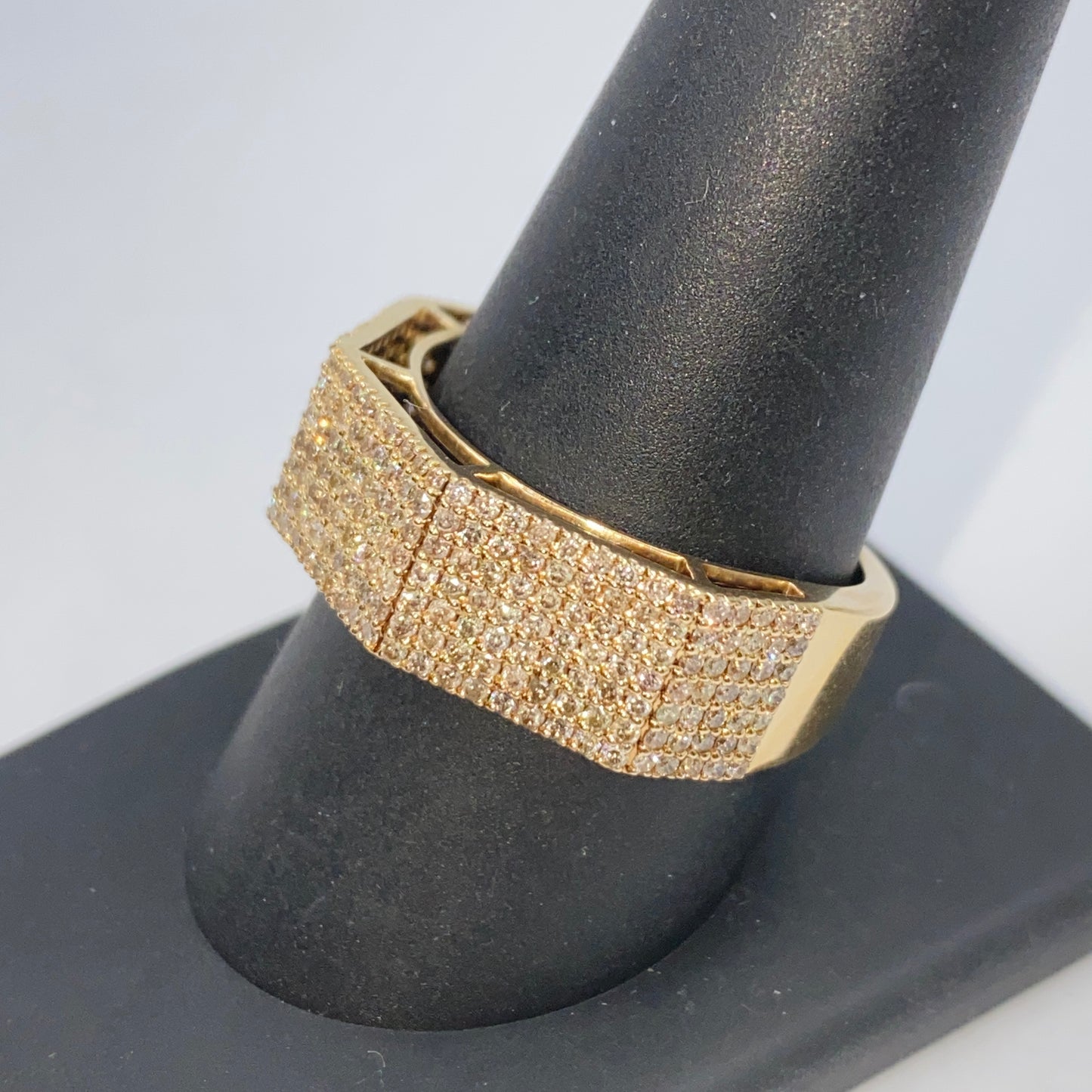 10K 8.2MM Iced Diamond Ring