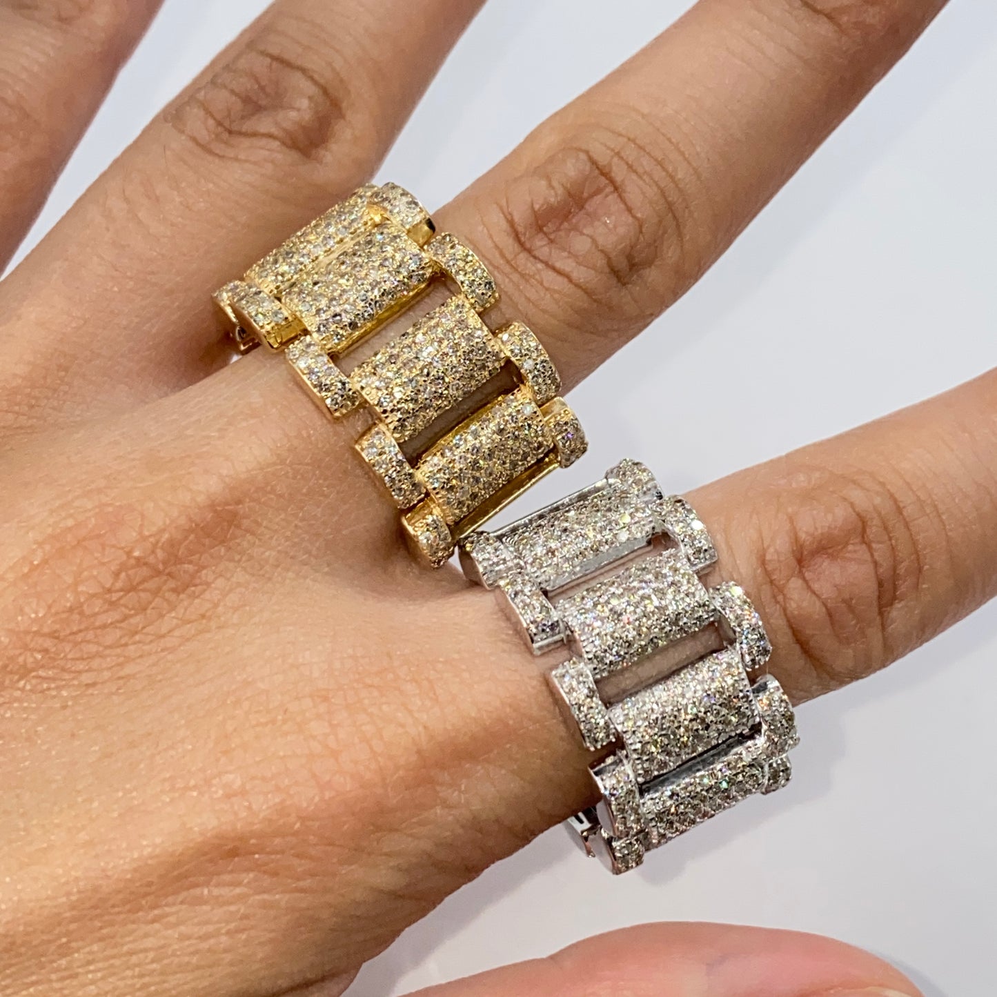 10K/14K 15MM Watchband Diamond Ring