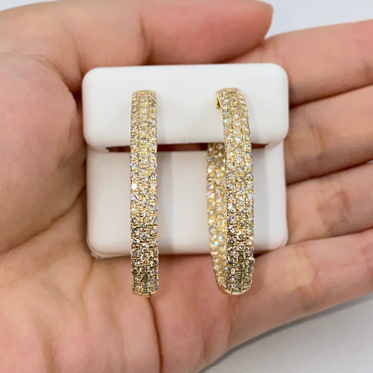 14K Goddess Hoop Diamond Earrings