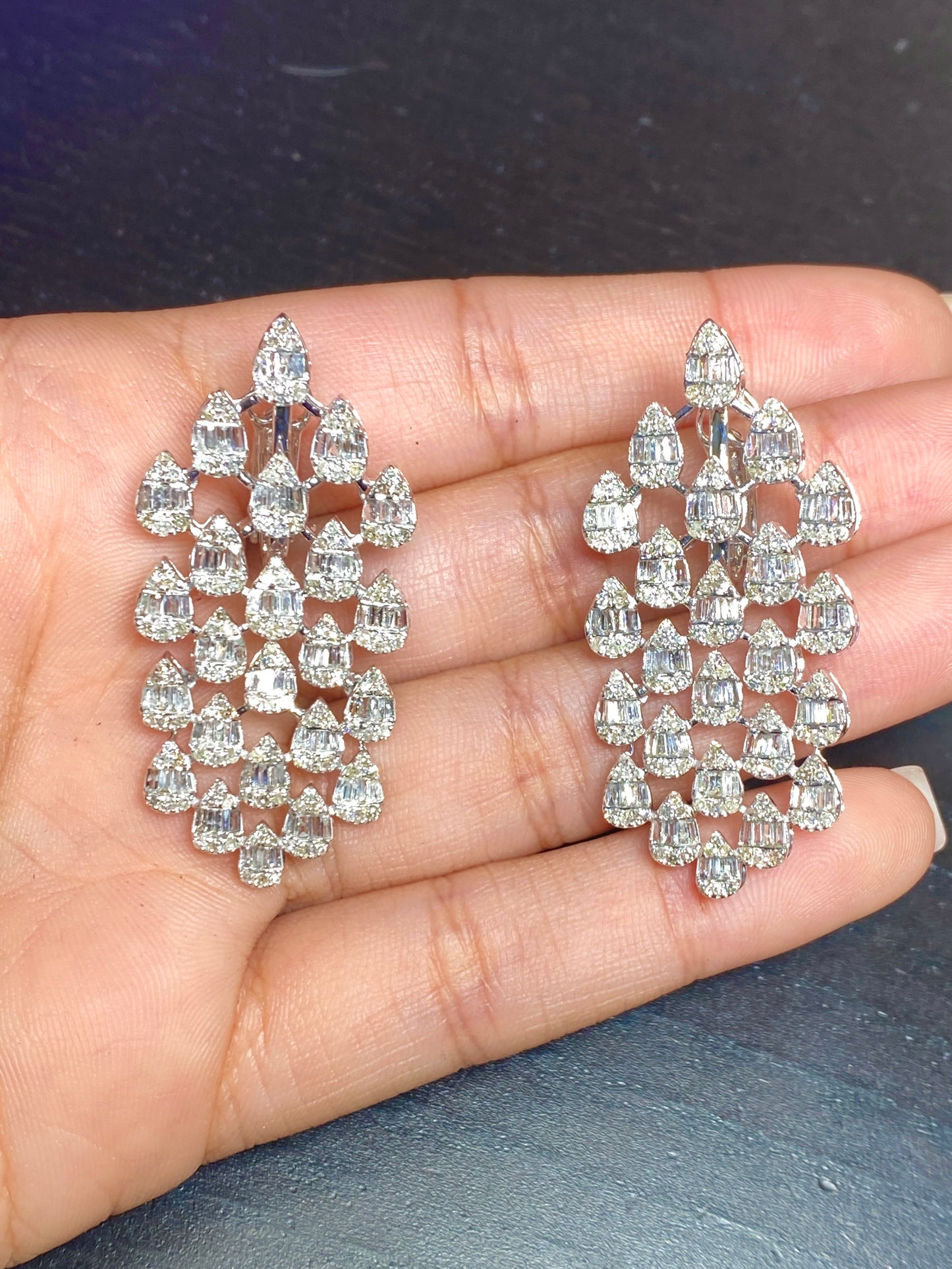 14K Bridal Chandelier Earrings