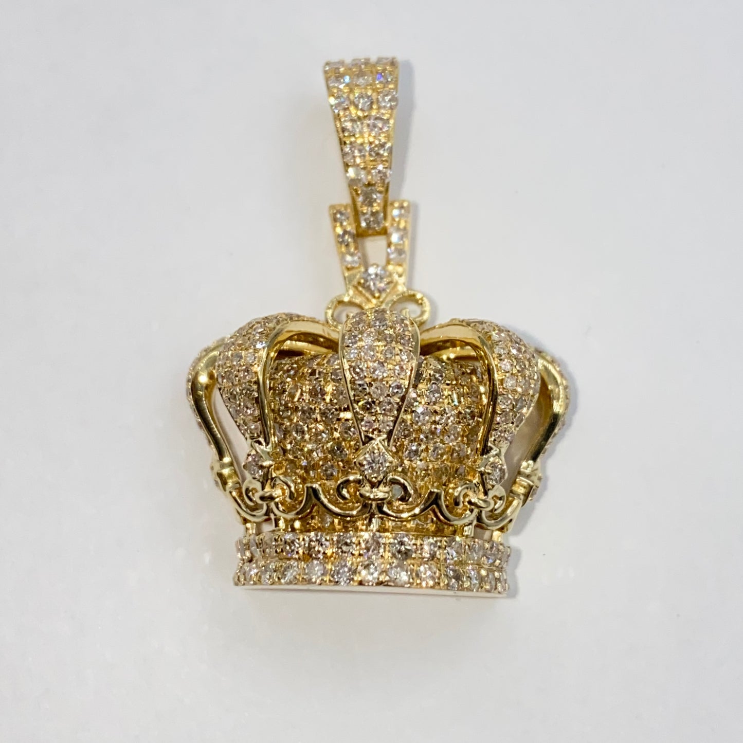 10K Regal Crown Diamond Pendant