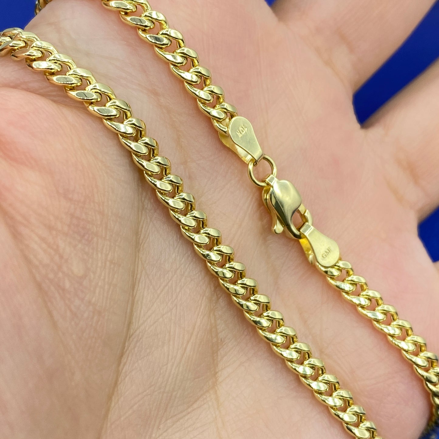 10K 4MM Cuban Link Bracelet 8"