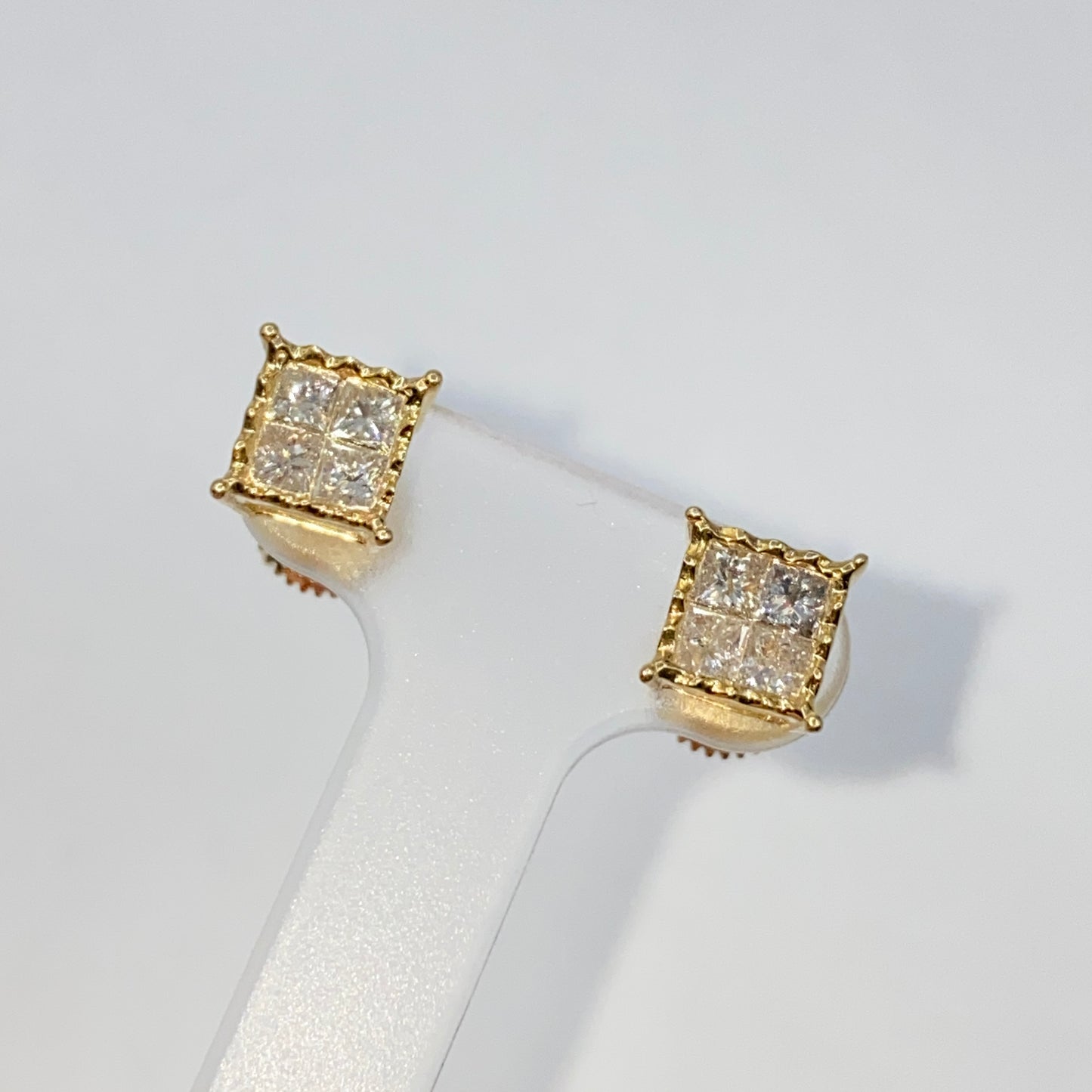 14K Masterpiece Square Diamond Earrings