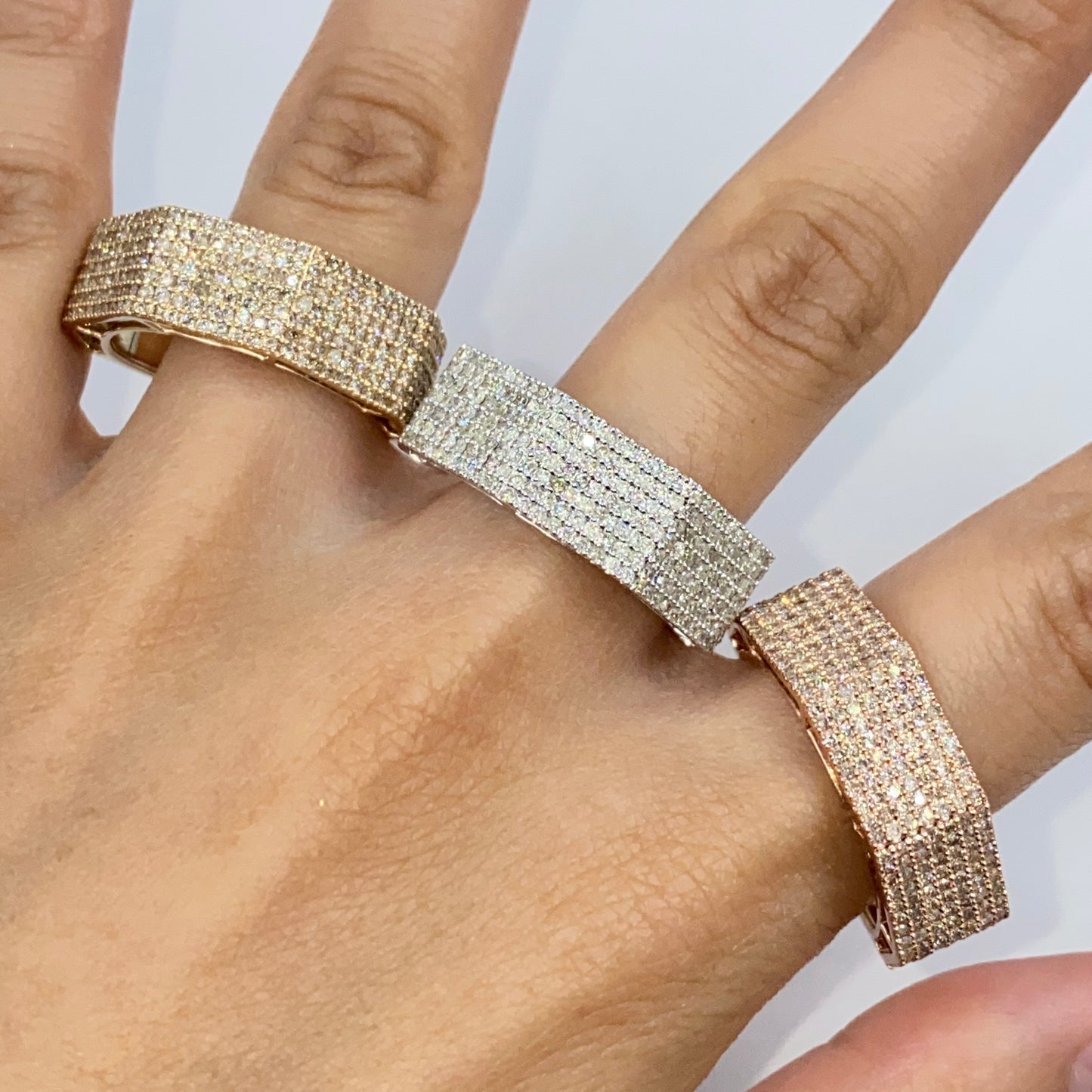 10K 8.2MM Iced Diamond Ring