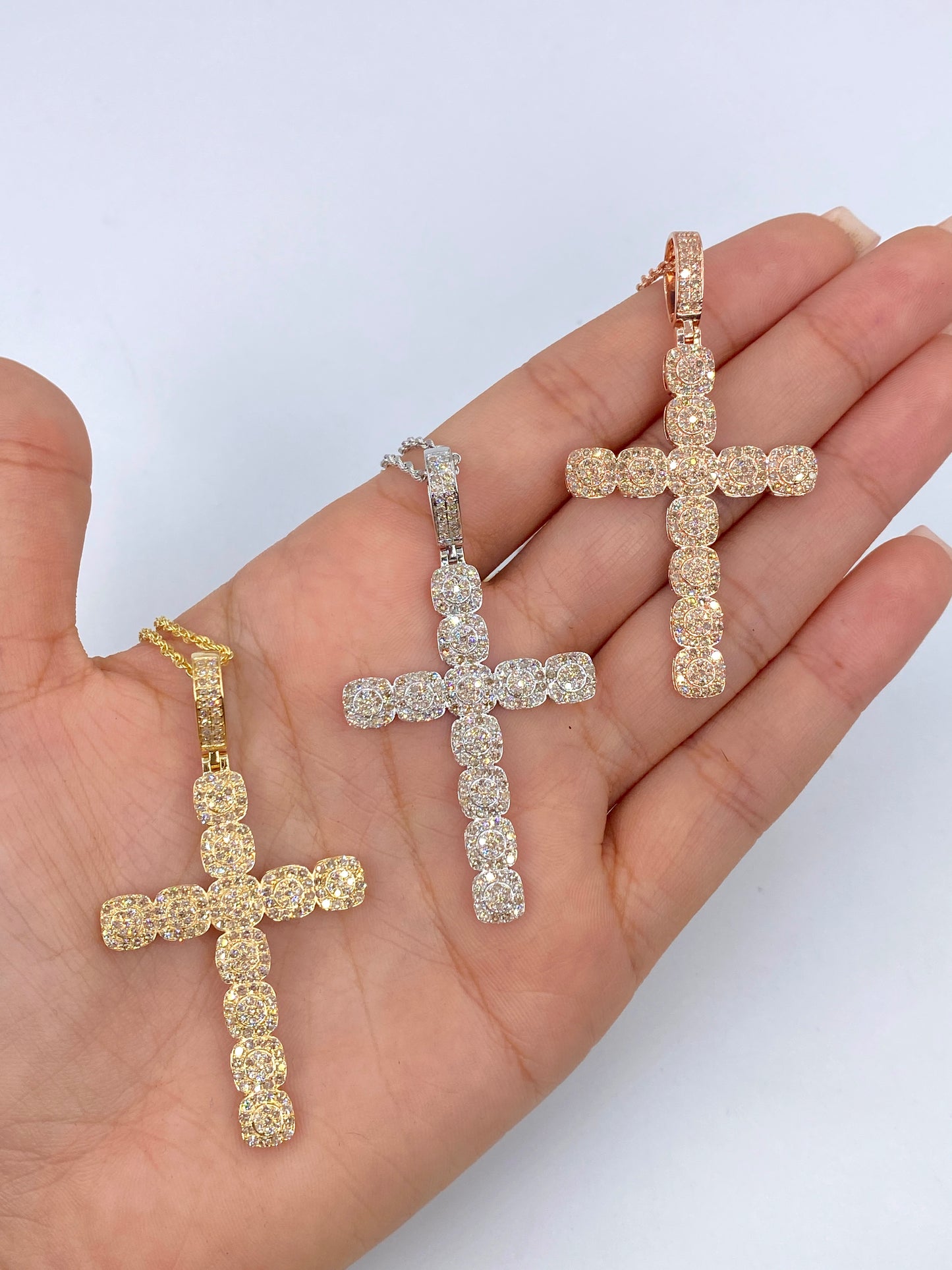 10K Diamond Cross Pendant With Chain Included