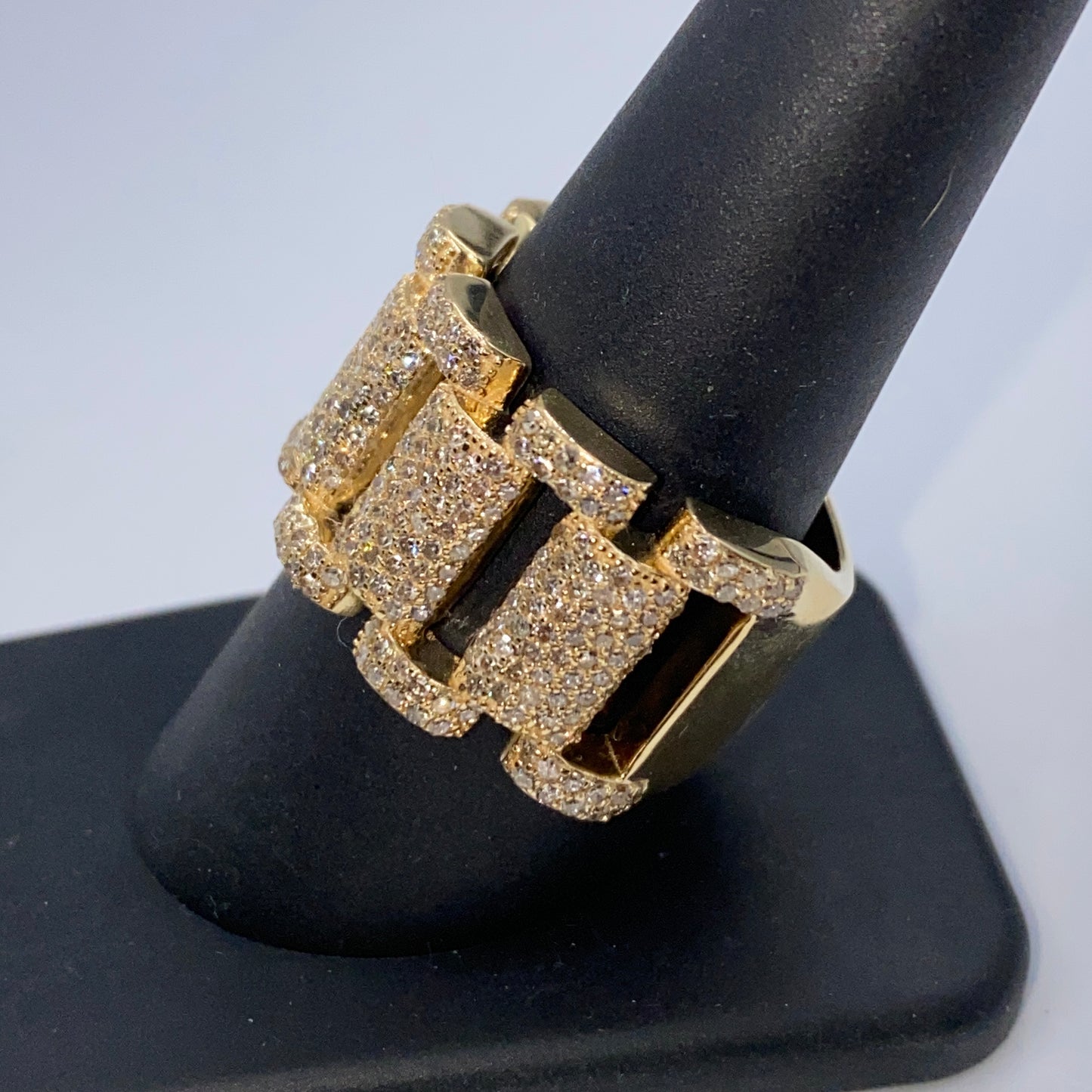 10K/14K 15MM Watchband Diamond Ring