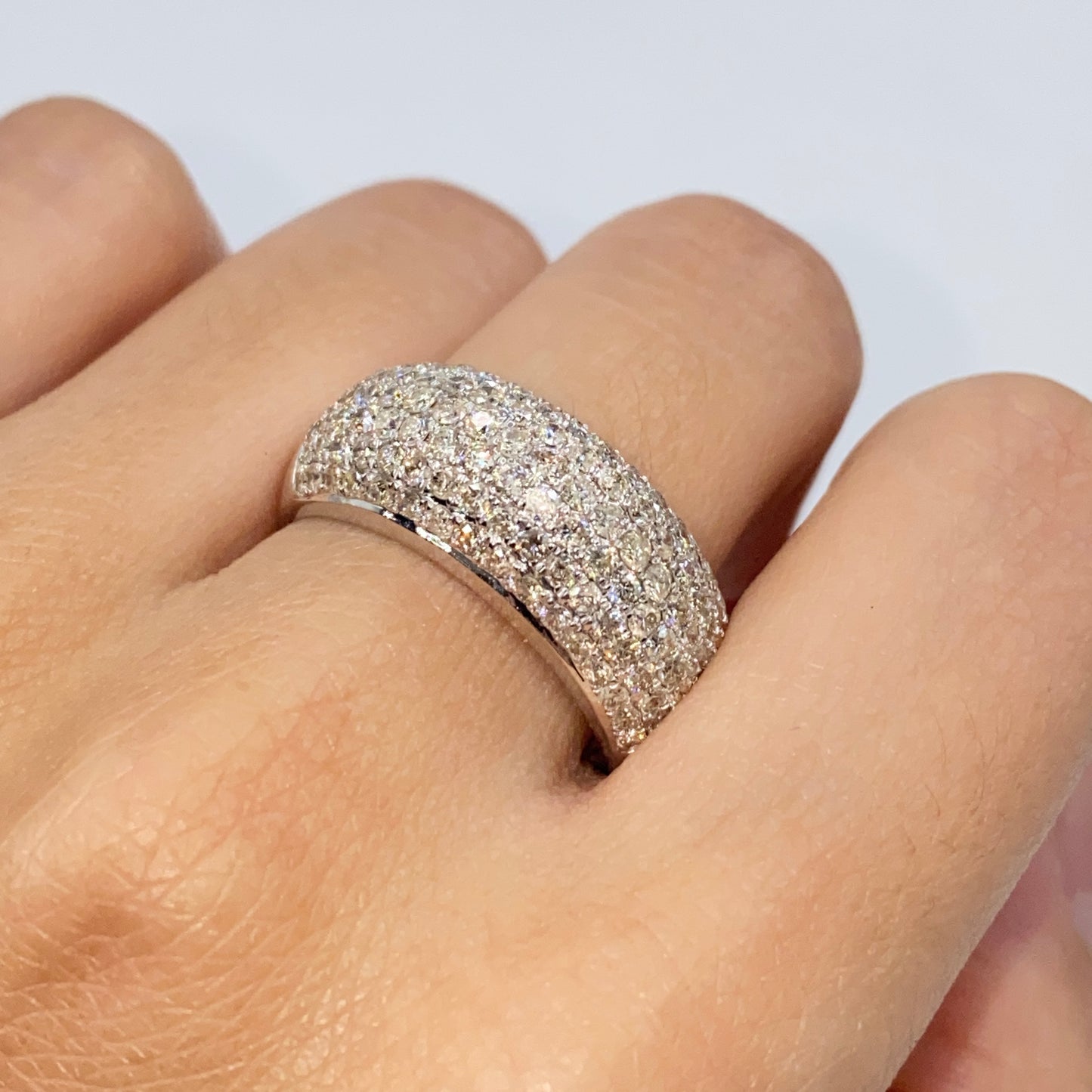 14K Bling Pave Diamond Ring Band