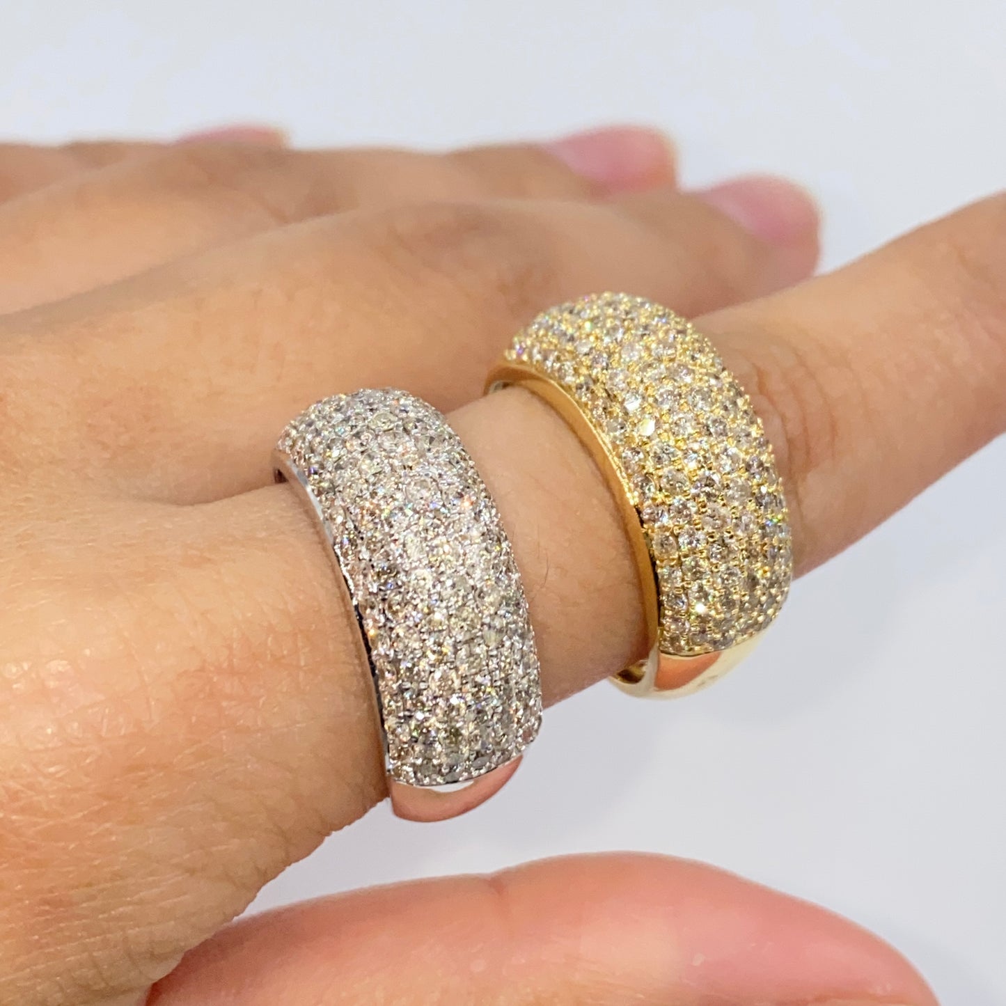 14K Bling Pave Diamond Ring Band