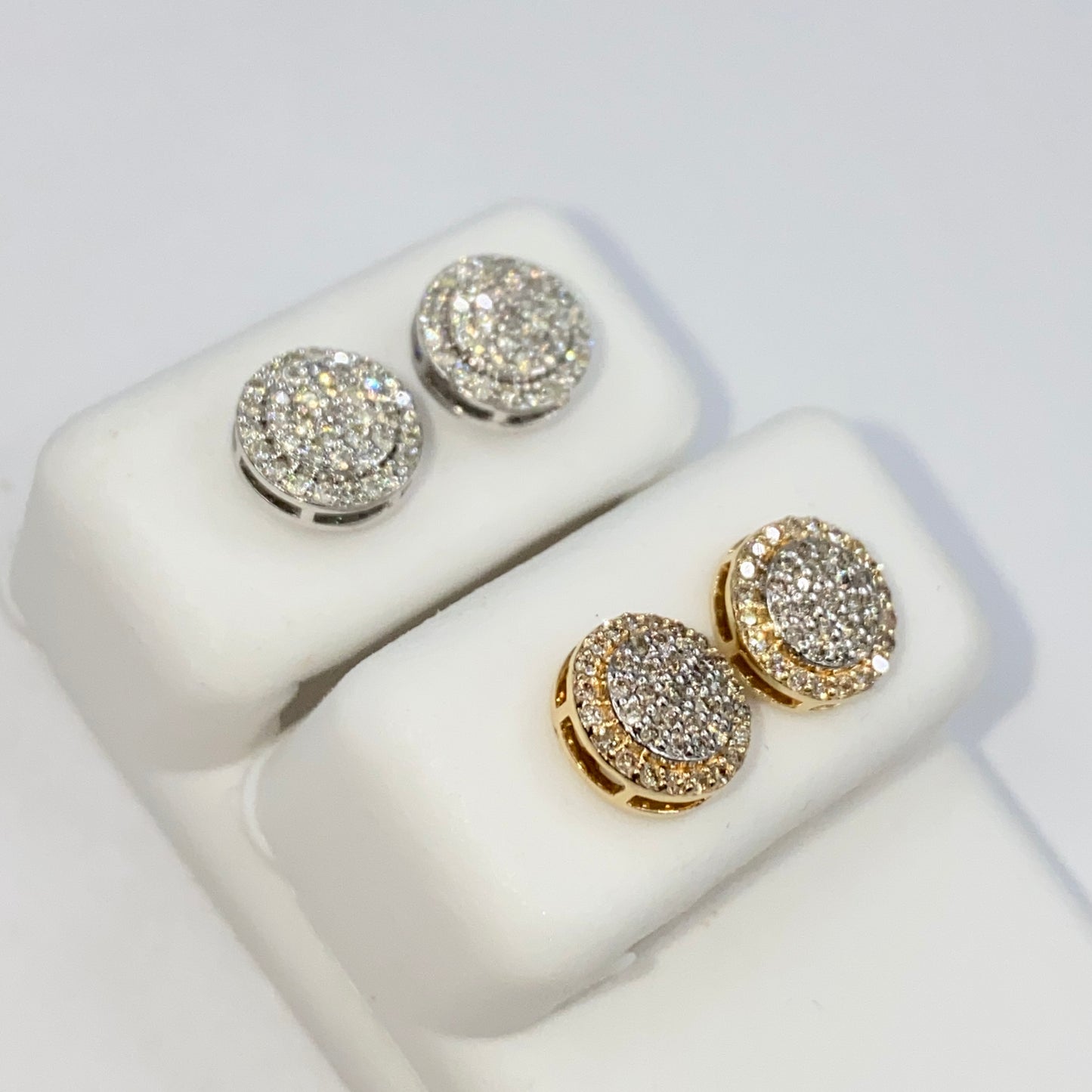14K 8MM Gaia Circle Diamond Earrings