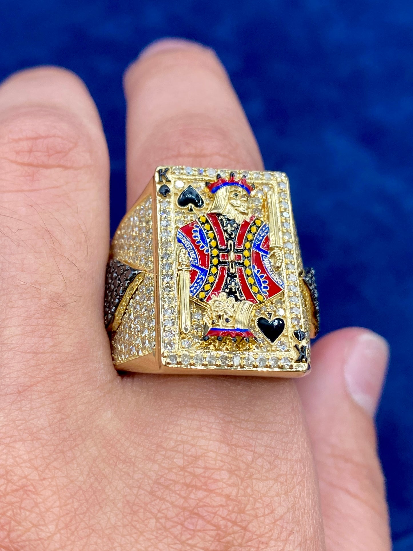 14K Diamond King of Spades Ring