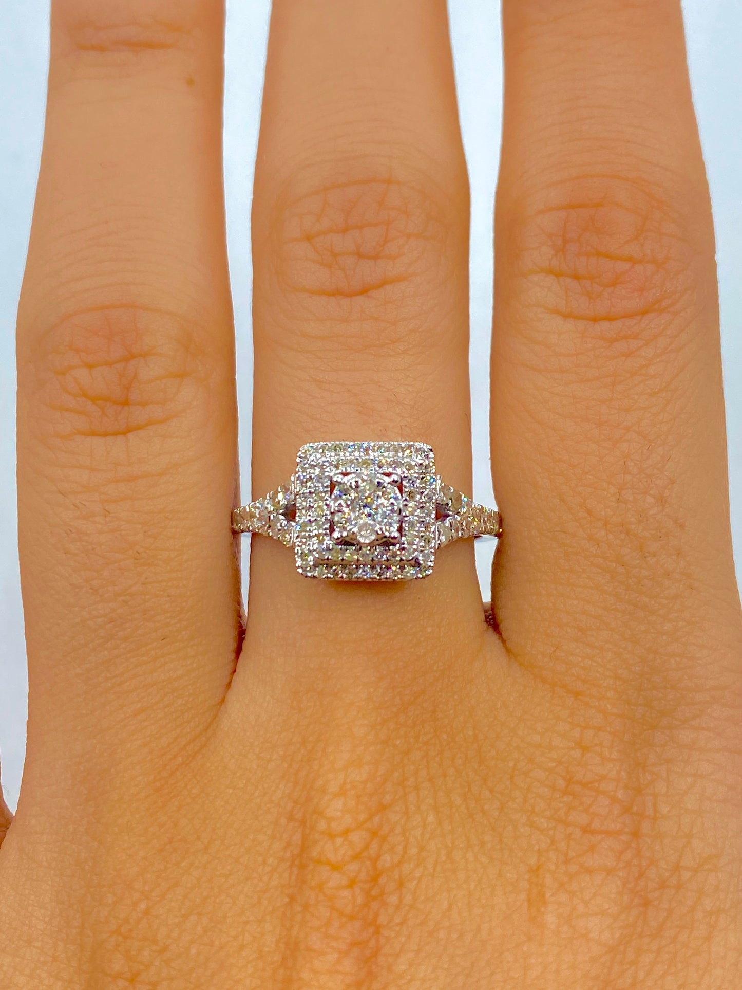 Square Diamond Engagement Ring