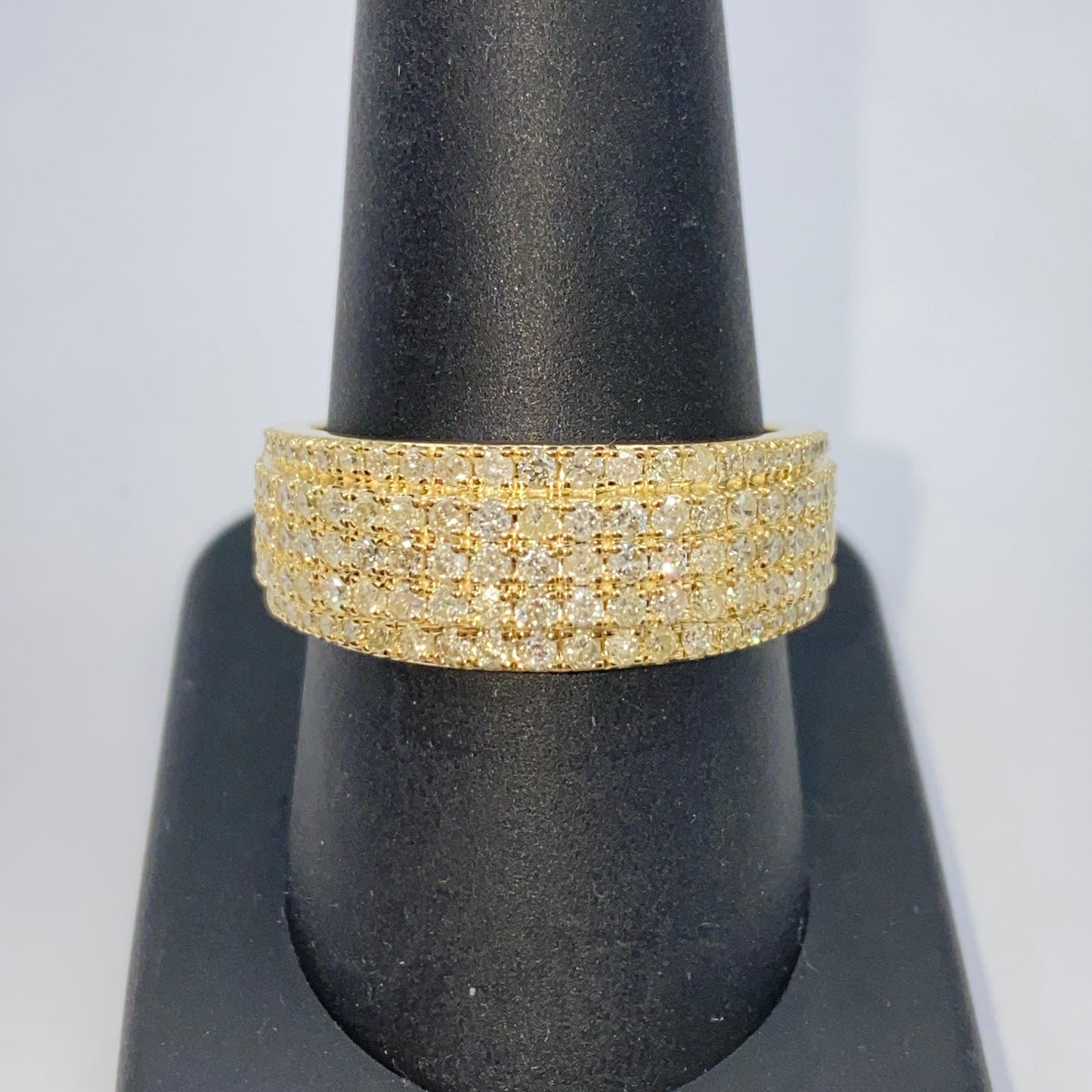10K 9MM Pave Diamond Ring Band