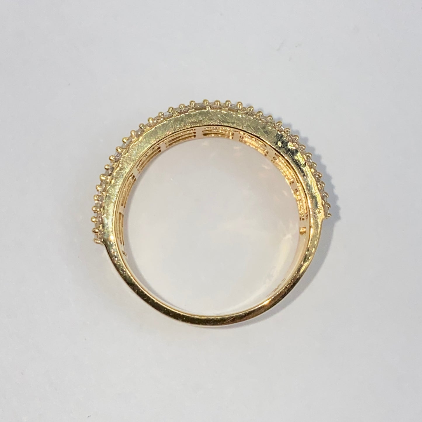 14K 8.2MM Diamond Baguette Ring Band