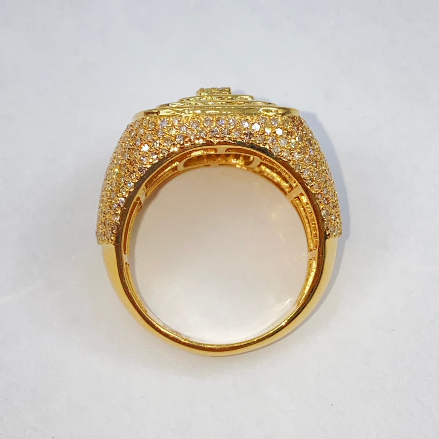 14K Jumbo Square Baguette Diamond Ring