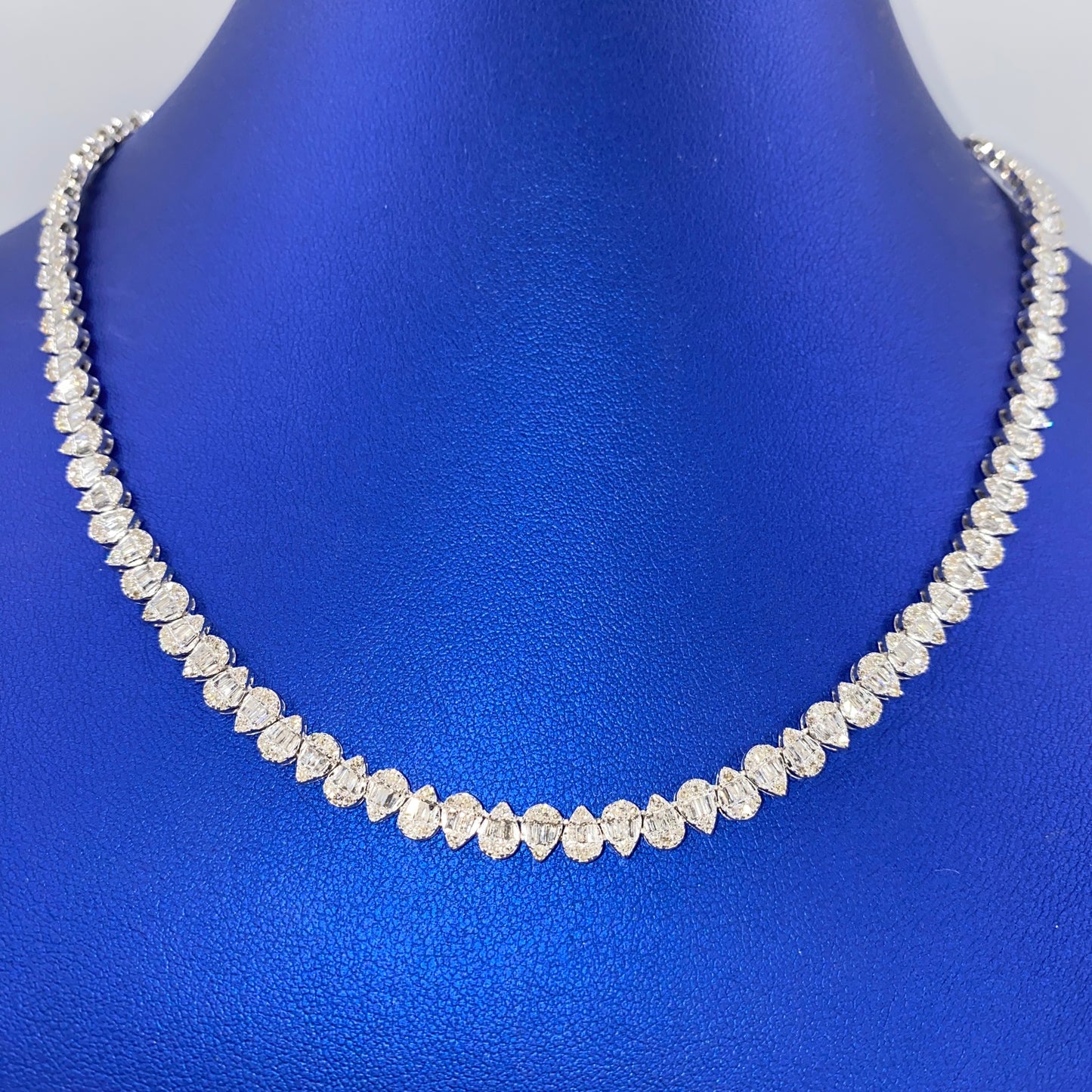 14K 5.7MM Pear Link Diamond Tennis Chain