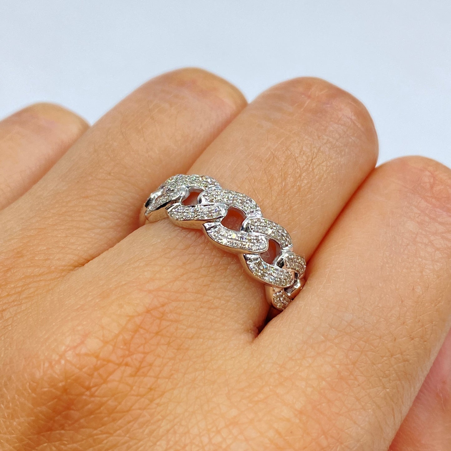 10K Cuban Link Diamond Ring