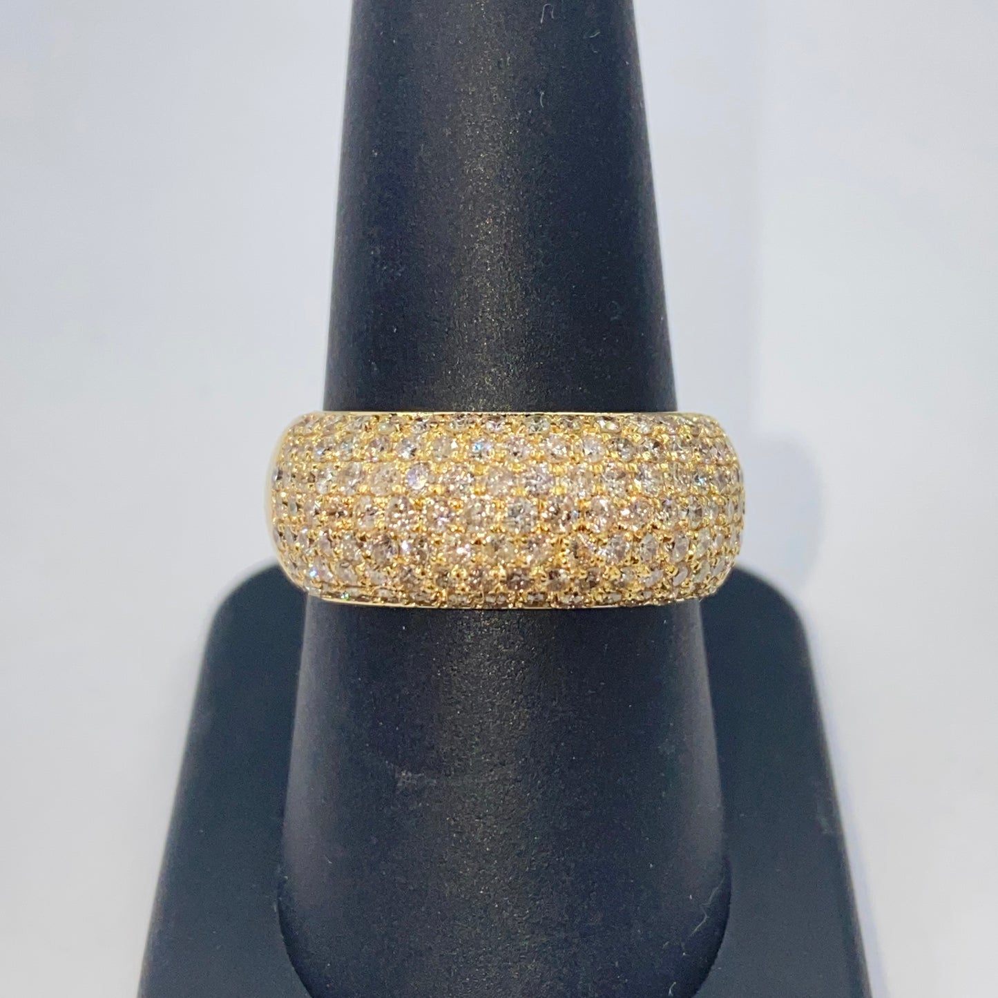 14K Bling Pave Diamond Ring Band