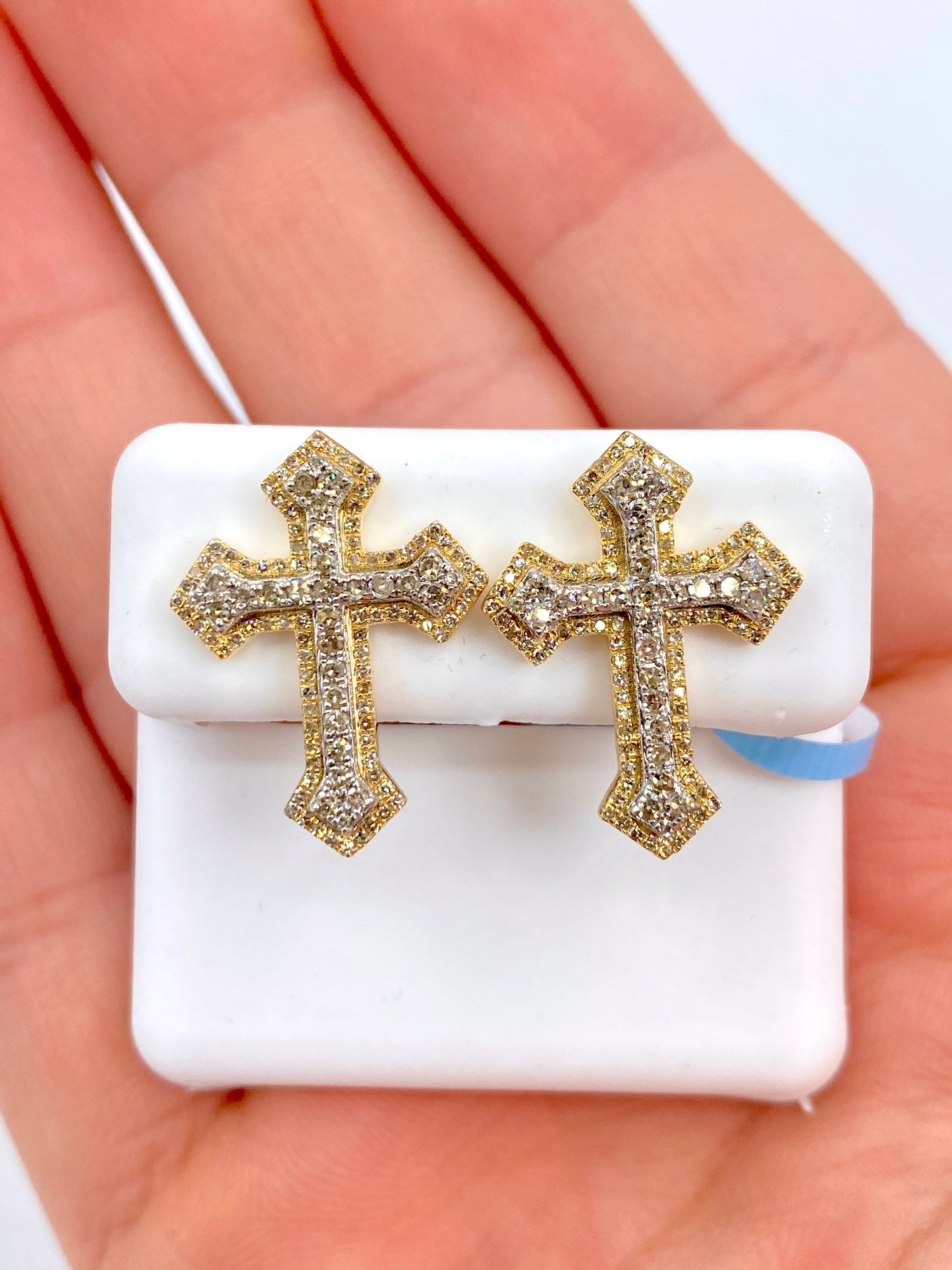 14K Large Cross Earrings