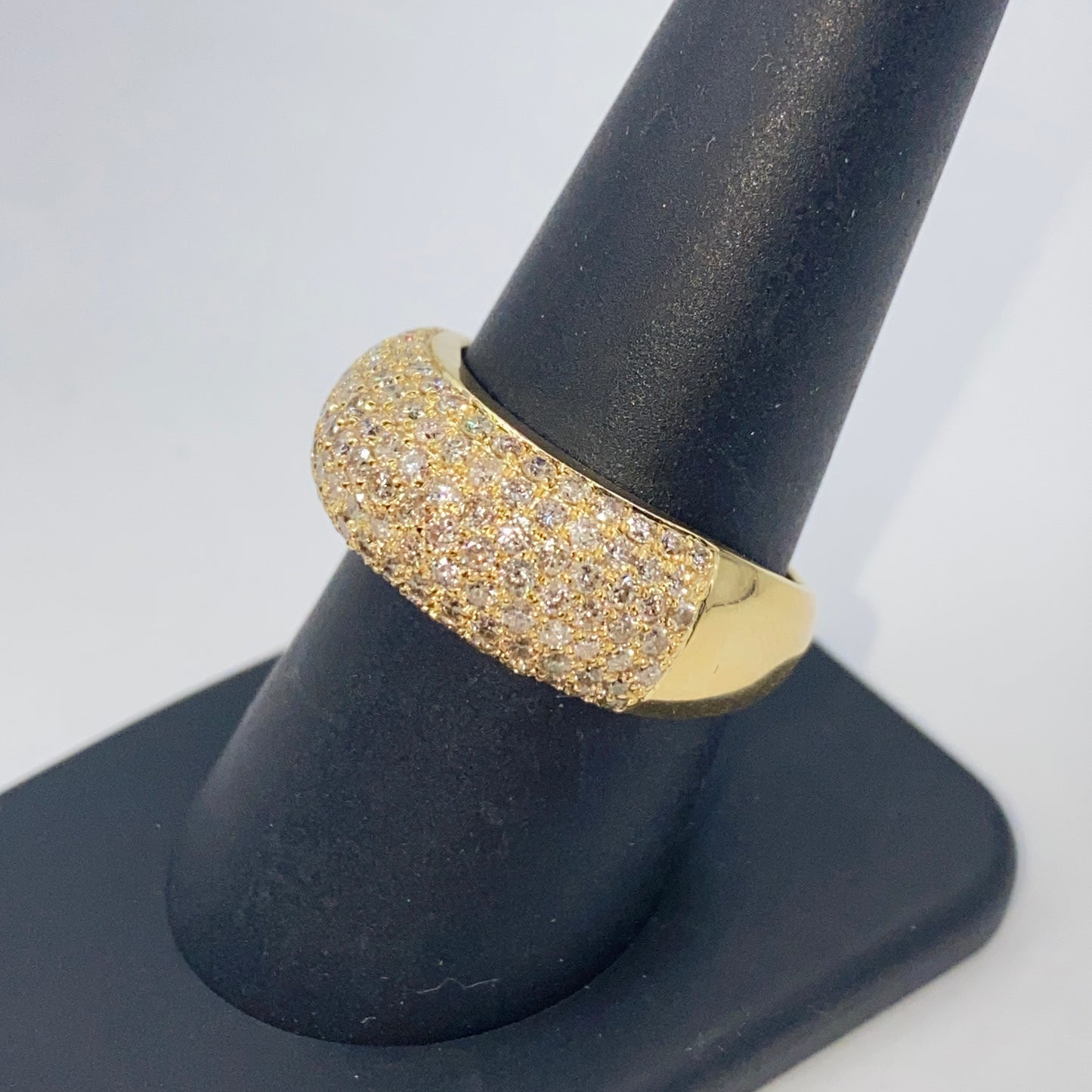 14K Bling Pave Diamond Ring Band