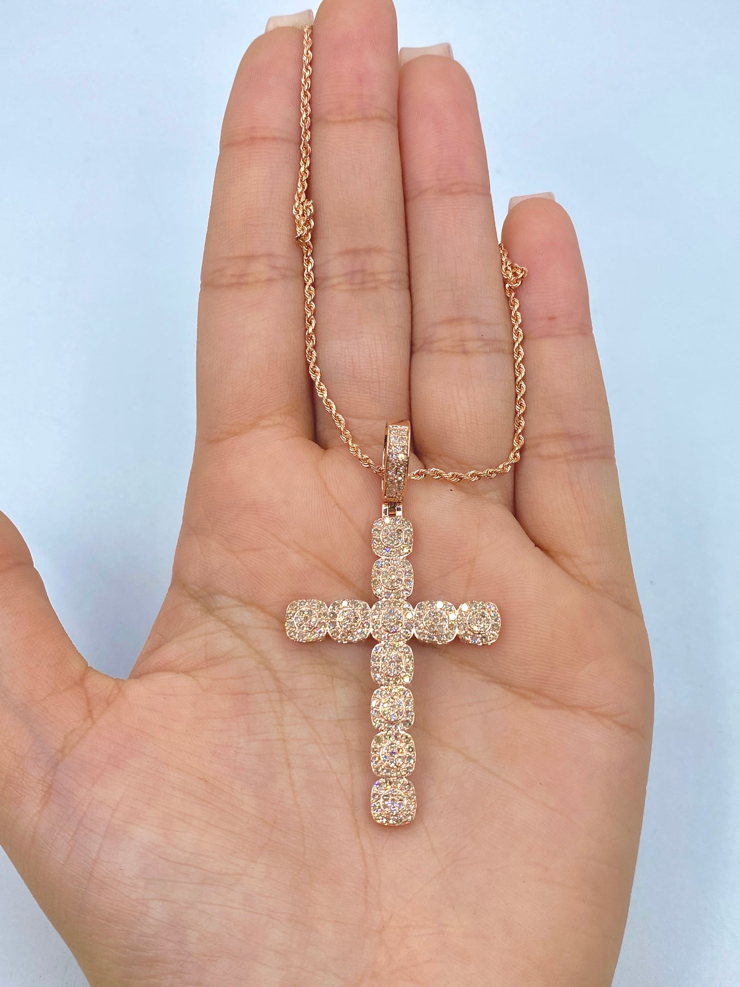 10K Diamond Cross Pendant With Chain Included