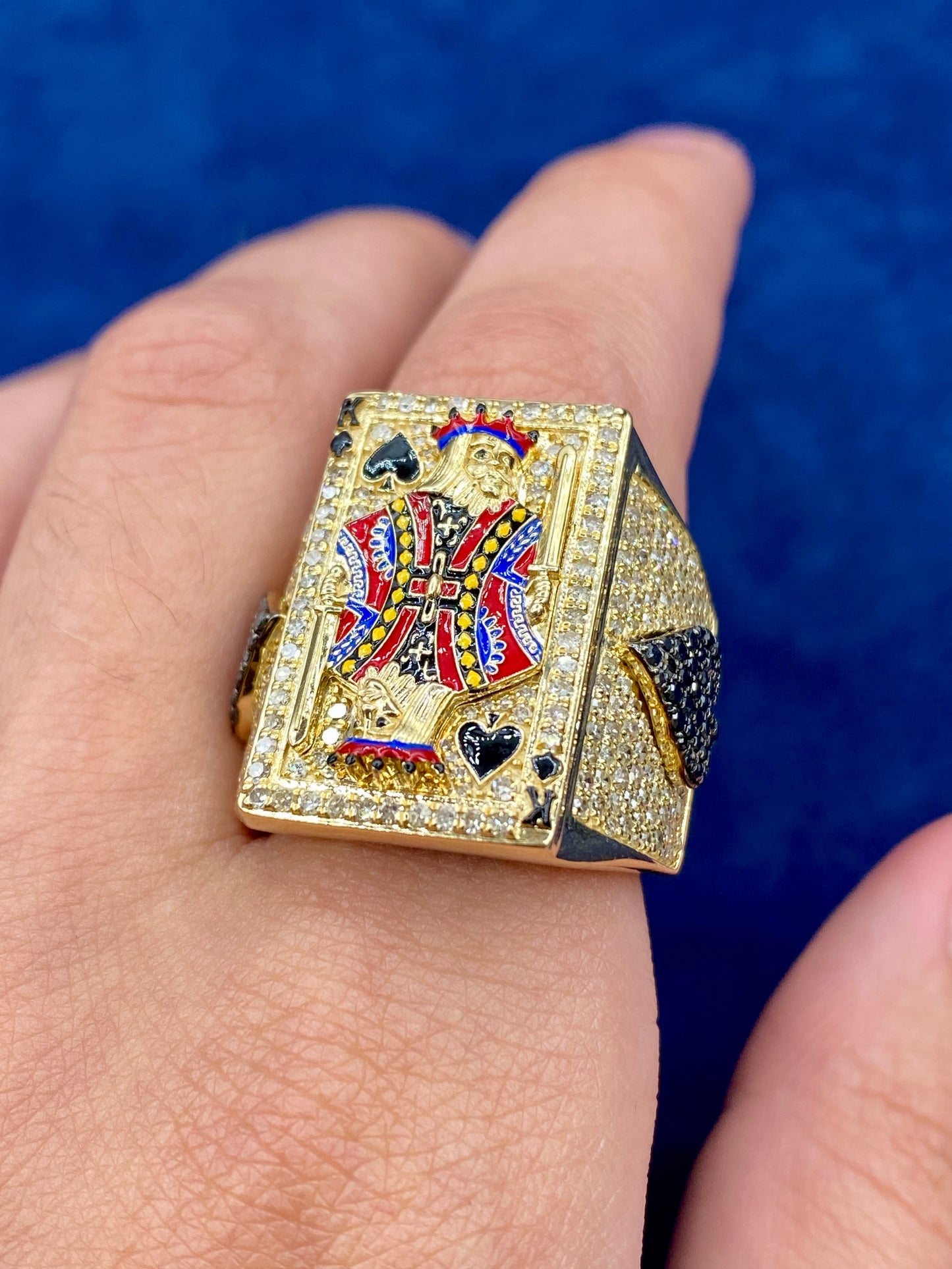 14K Diamond King of Spades Ring