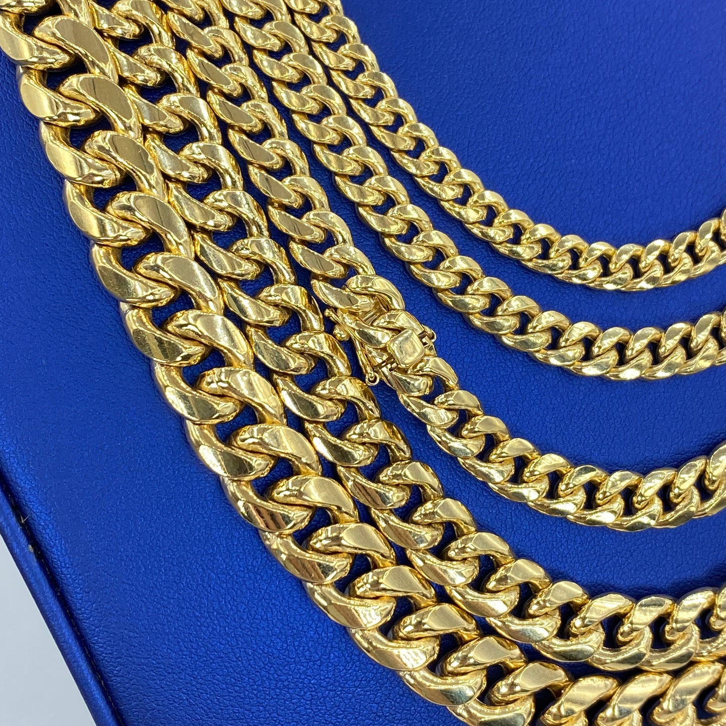 14K Semi-Solid Cuban Link Chains 22-24"