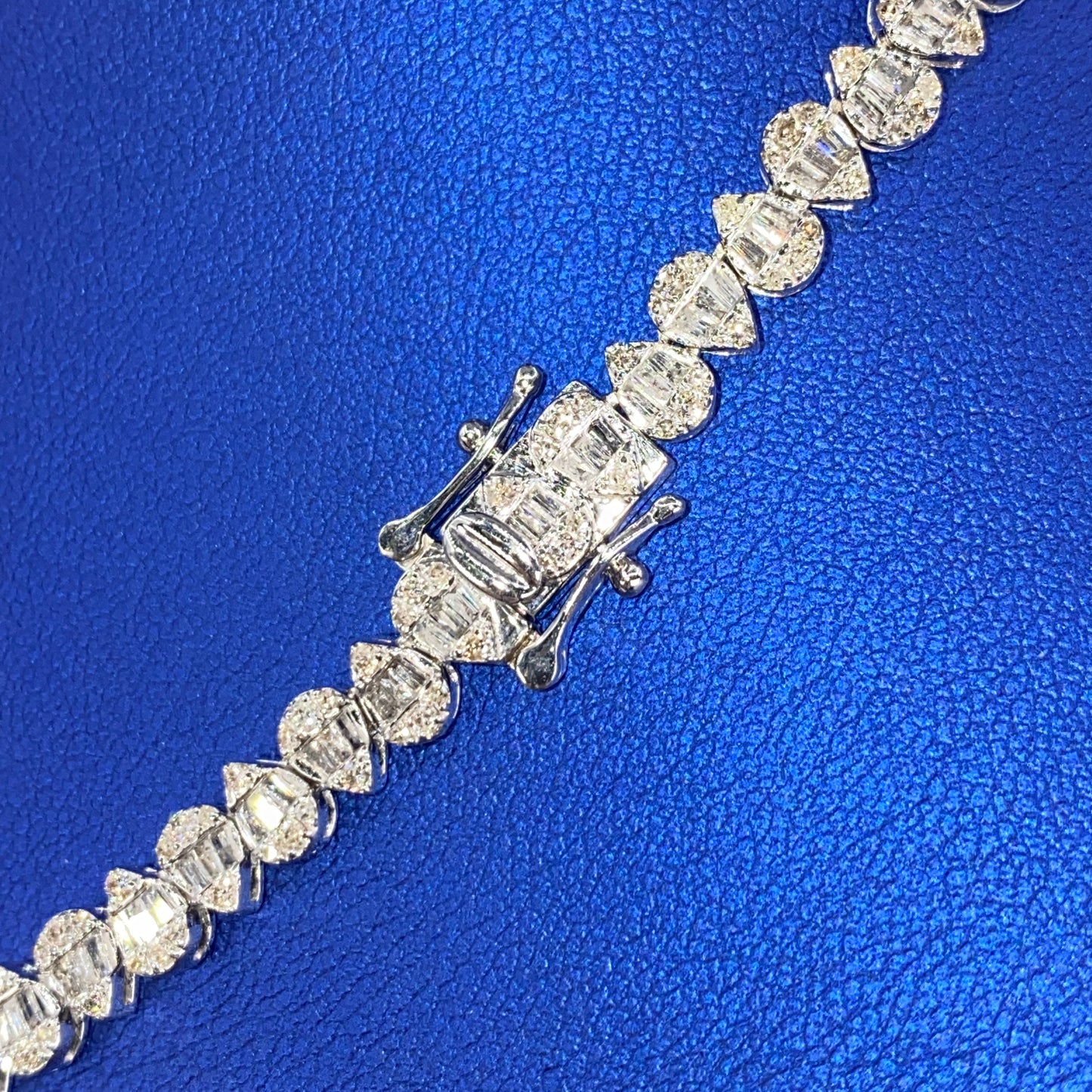 14K 5.7MM Pear Link Diamond Tennis Chain