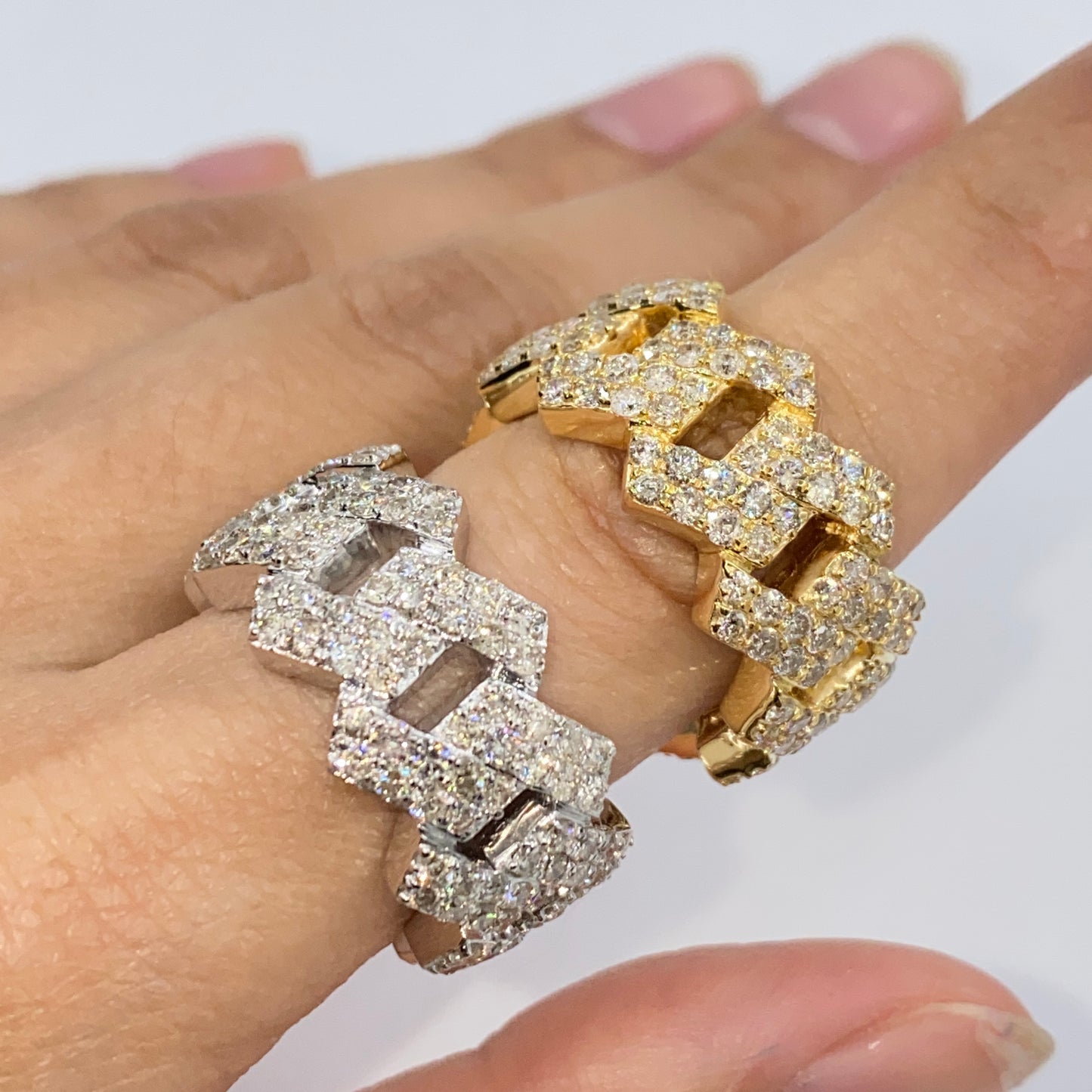 14K 12.9MM Cuban Link Diamond Ring
