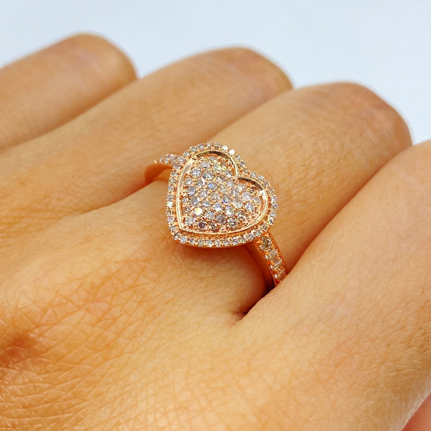 14K Lace Heart Diamond Engagement Ring