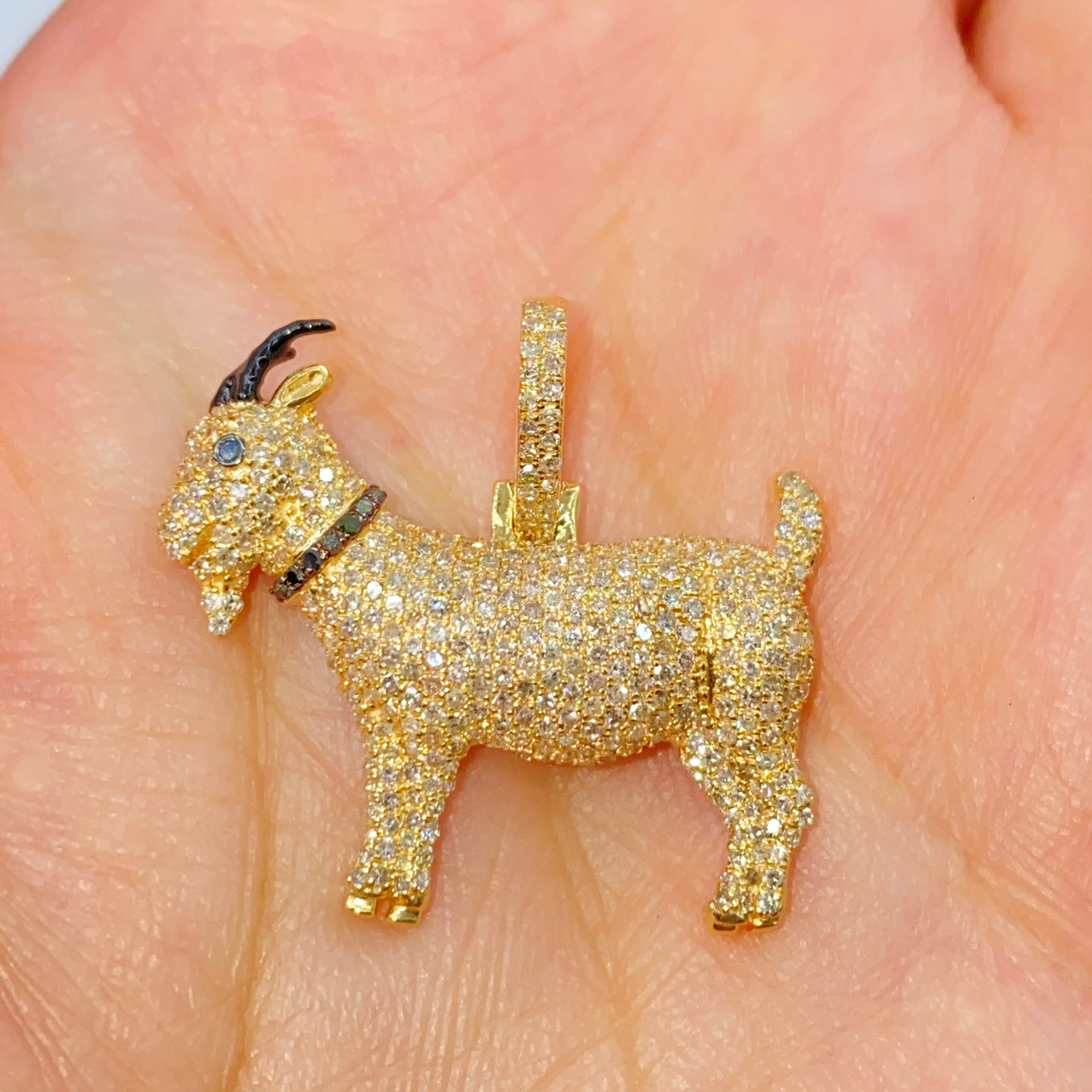 14K GOAT Diamond Pendant