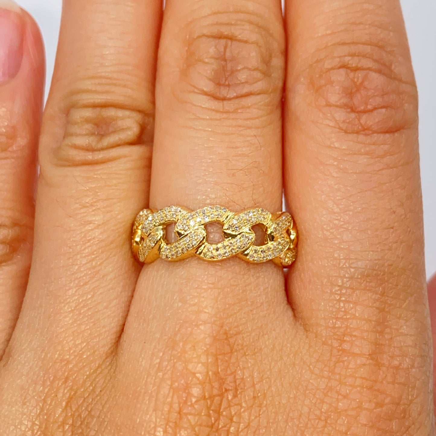 10K Cuban Link Diamond Ring