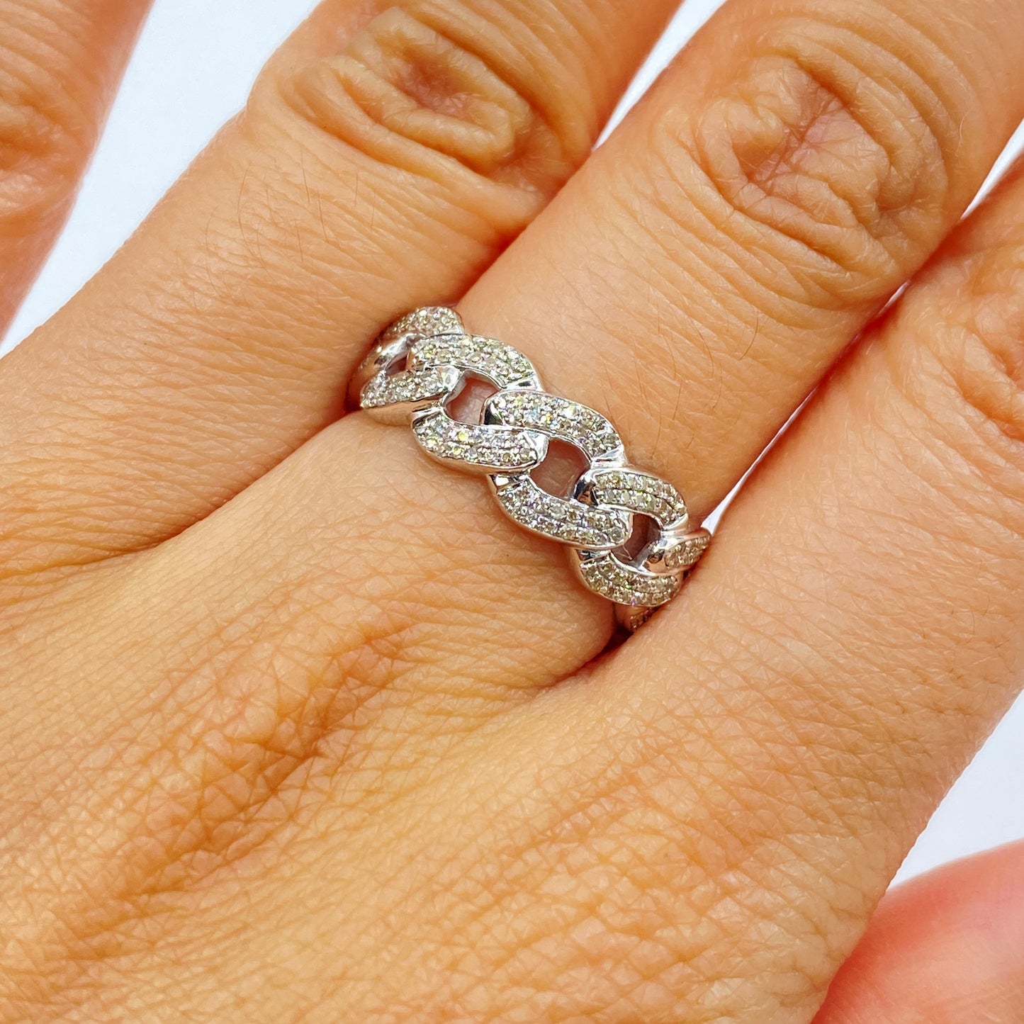 10K Cuban Link Diamond Ring