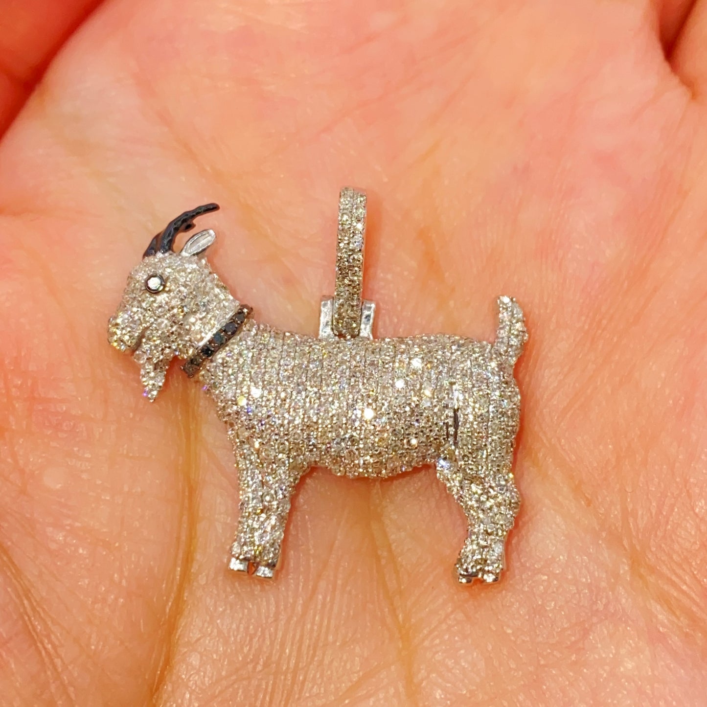 14K GOAT Diamond Pendant